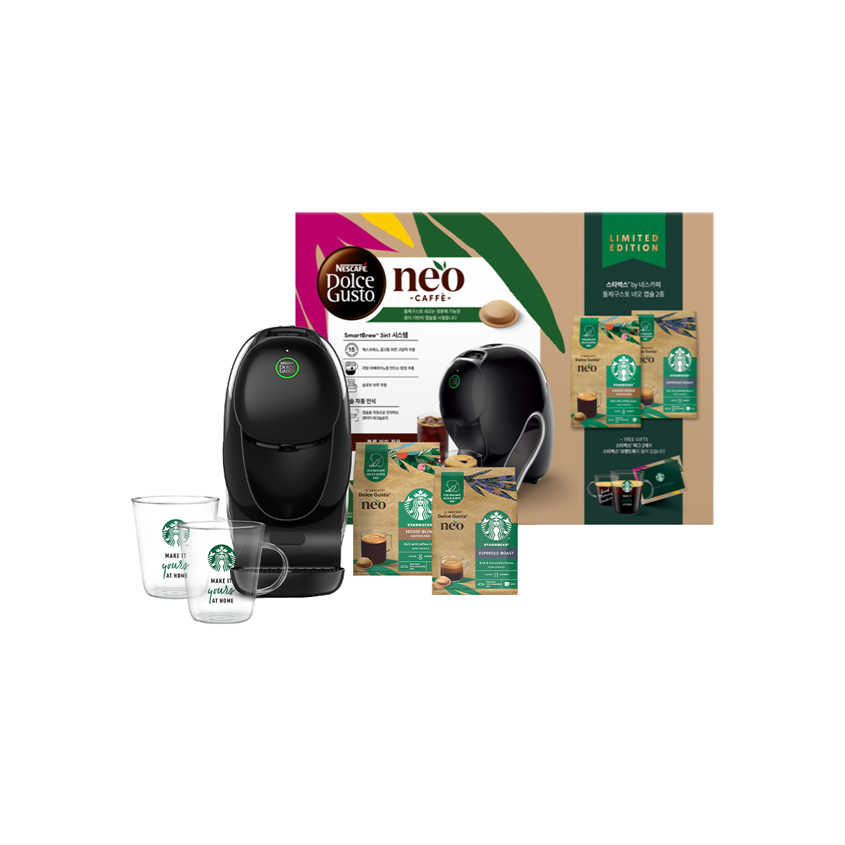 돌체구스토 캡슐 커피머신 네오 번들 블랙(DOICE-GUSTO Neo bundle Black)