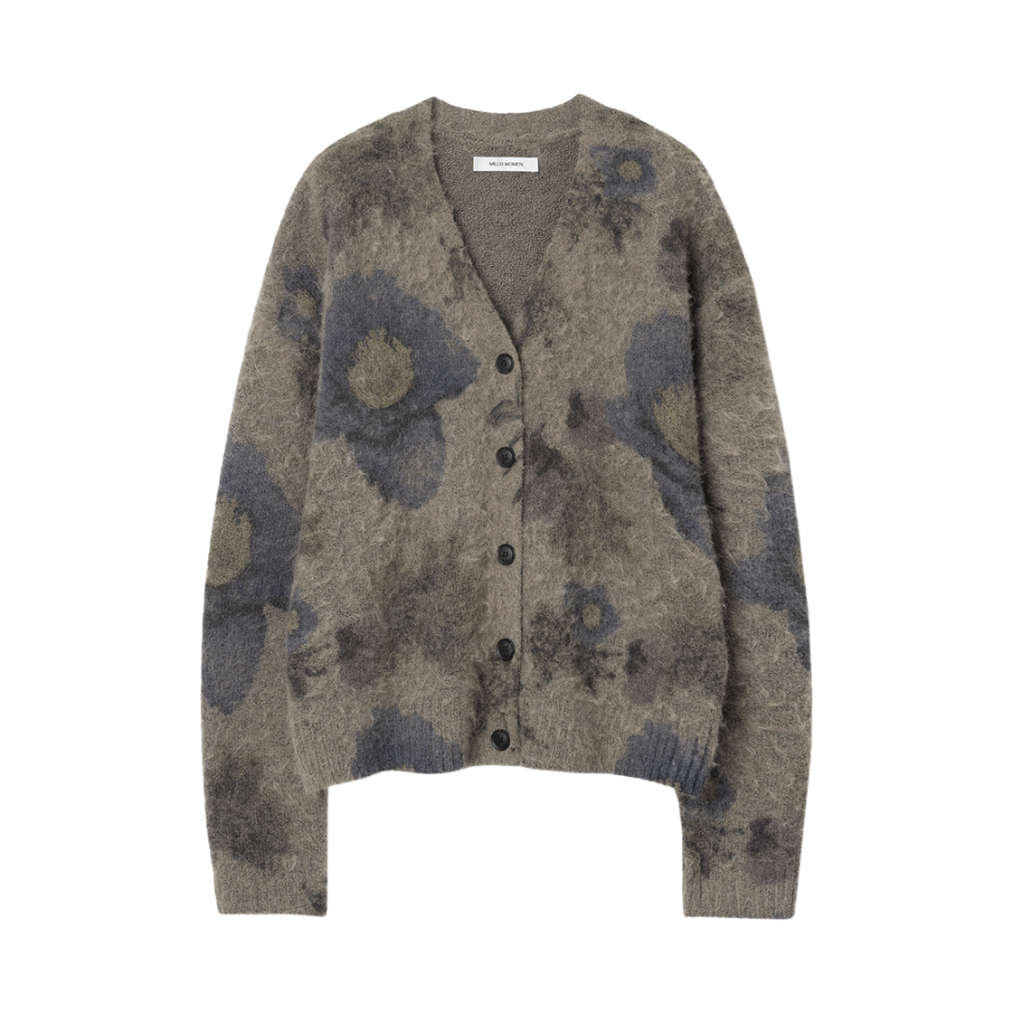 MW102BEG MILLO WOMEN Printed Loose Cardigan Beige