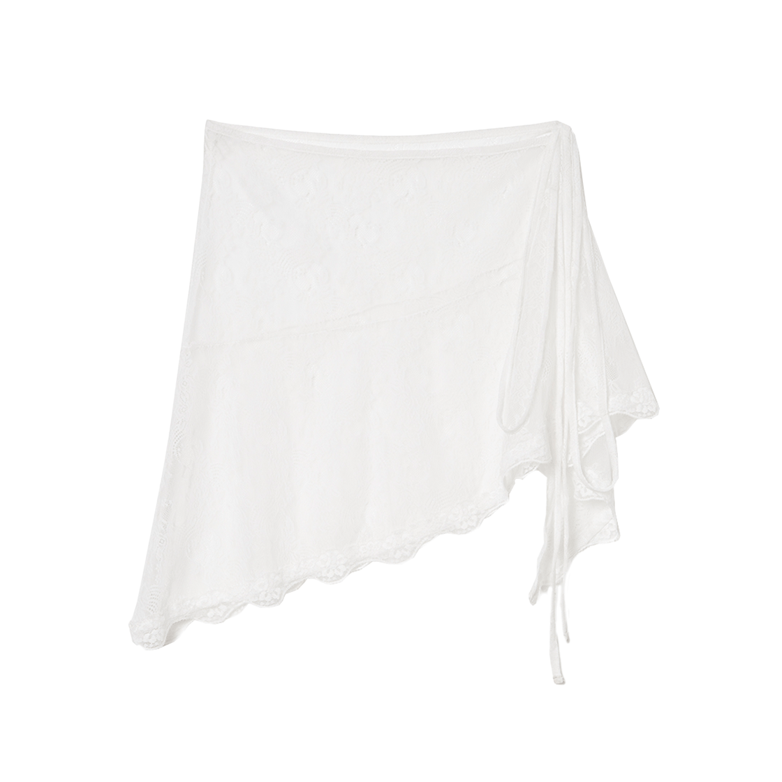 밀로 우먼 레이스 트리밍 랩 스커트 화이트(MILLO WOMEN Lace Triming Wrap Skirt White) - 1