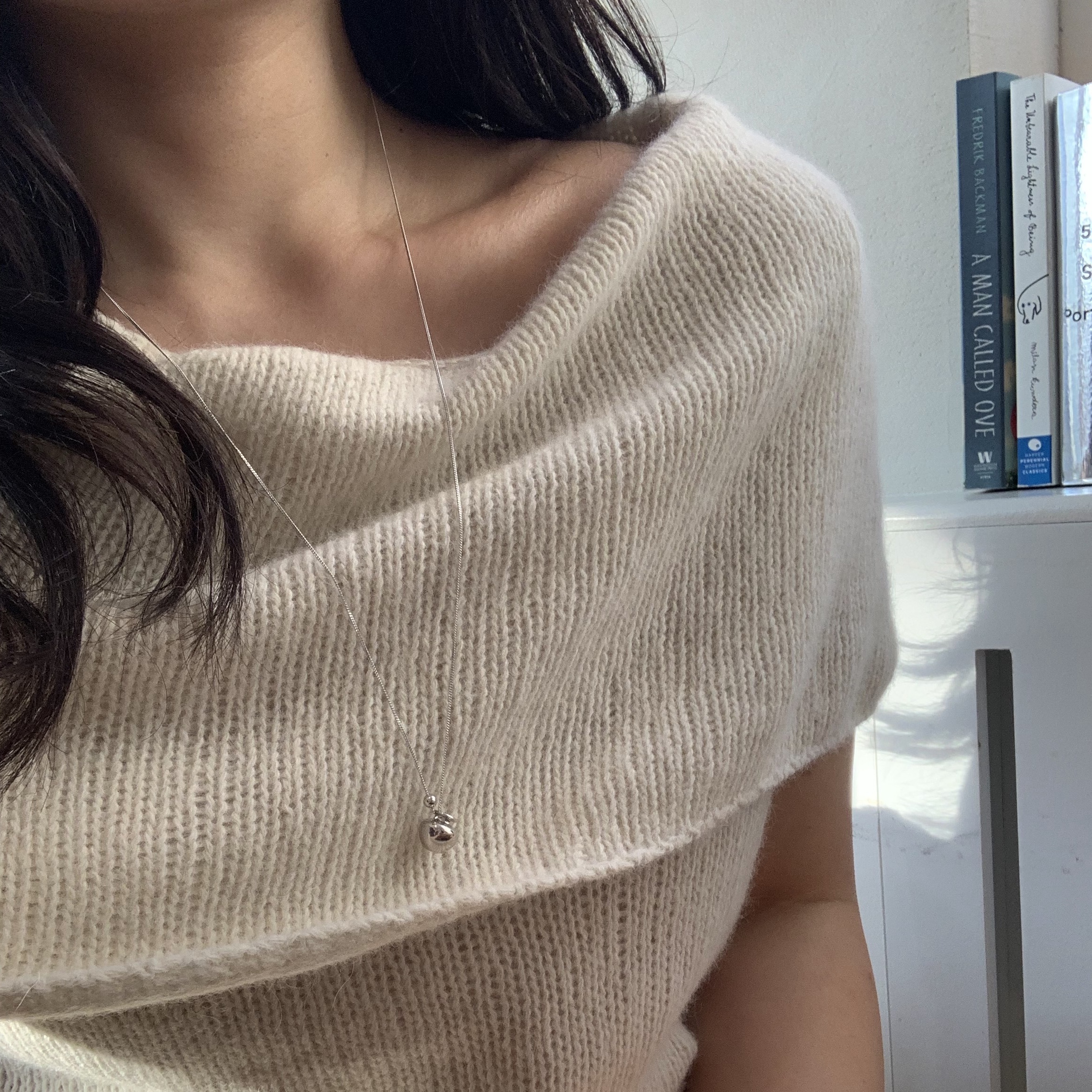 Byweekend Pot Necklace Silver, Byweekend Ive Ring Silver 착용 스타일 - 3