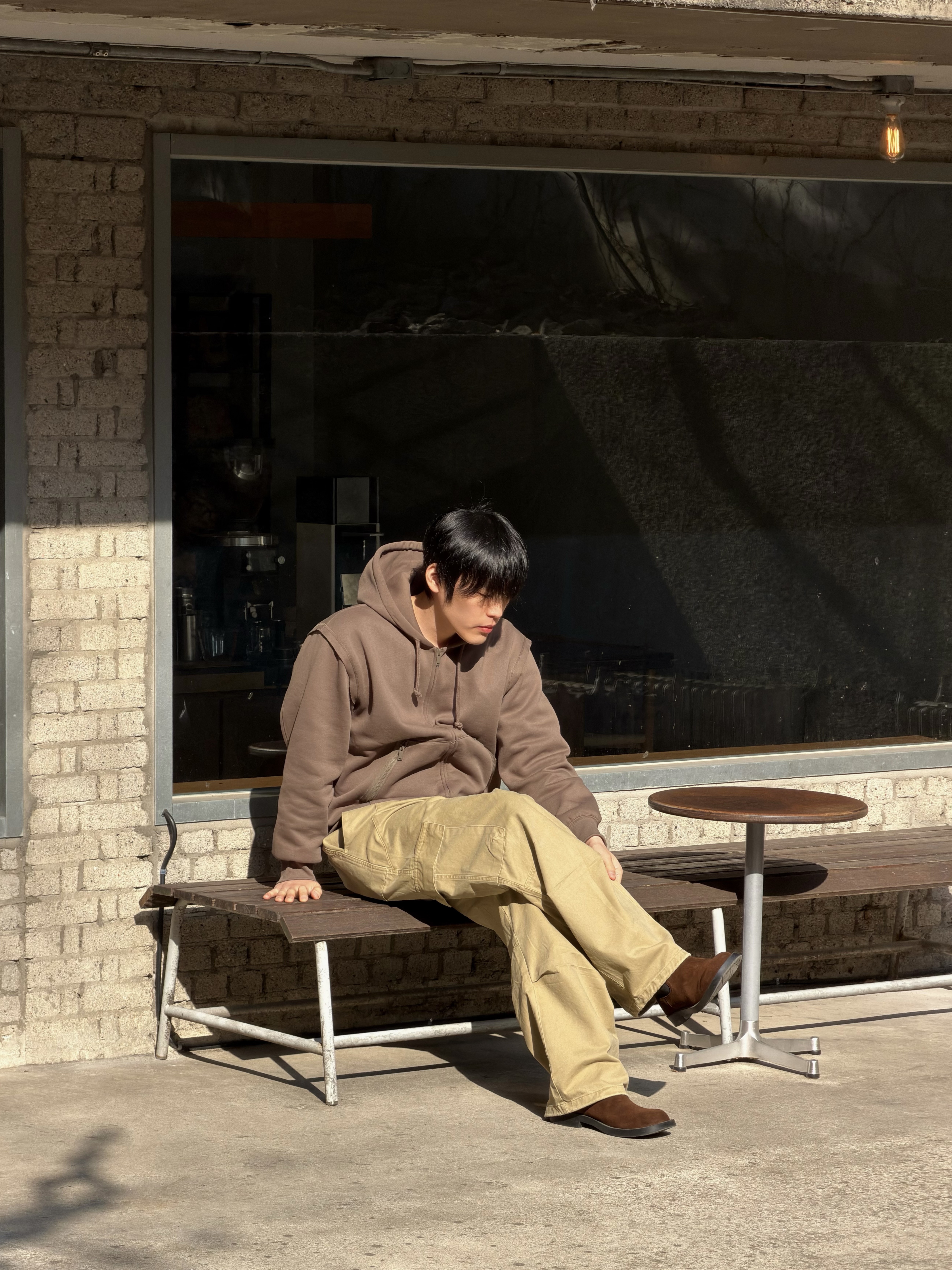 noun Washed Cargo Pants Beige 착용 스타일 - 7