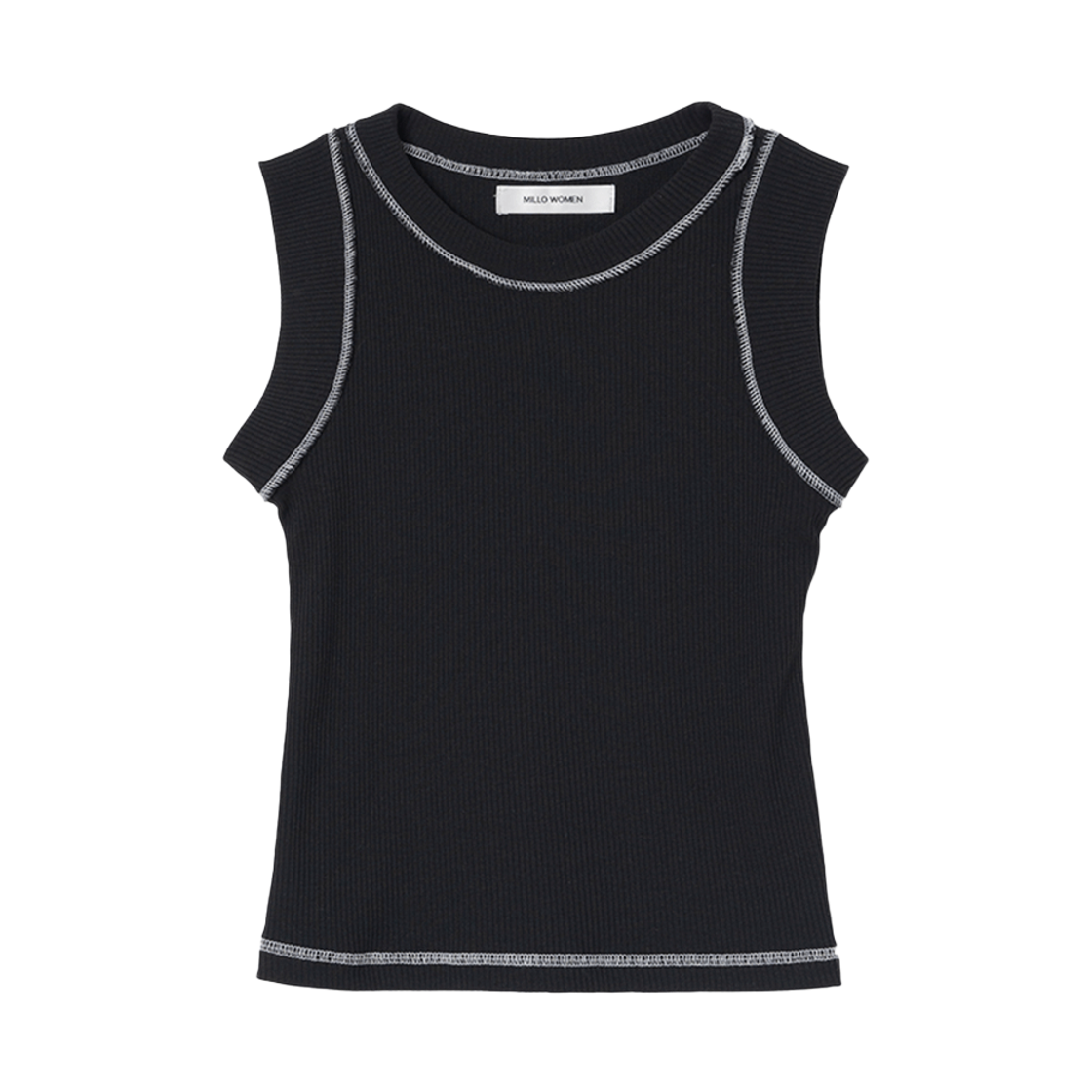 MW150BLK MILLO WOMEN Stitch Sleeveless Top Black