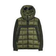 C.P. Company Extrafine Merino Wool Mixed Full Zip Goggle Sweater Elmwood Green - 25FW
