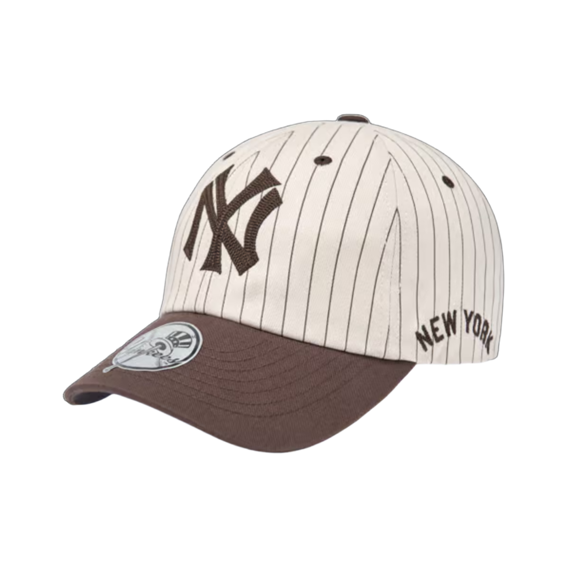 3ACPB255N-50BRD MLB Signature Stripe Unstructured Ball Cap New York Yankees Brown