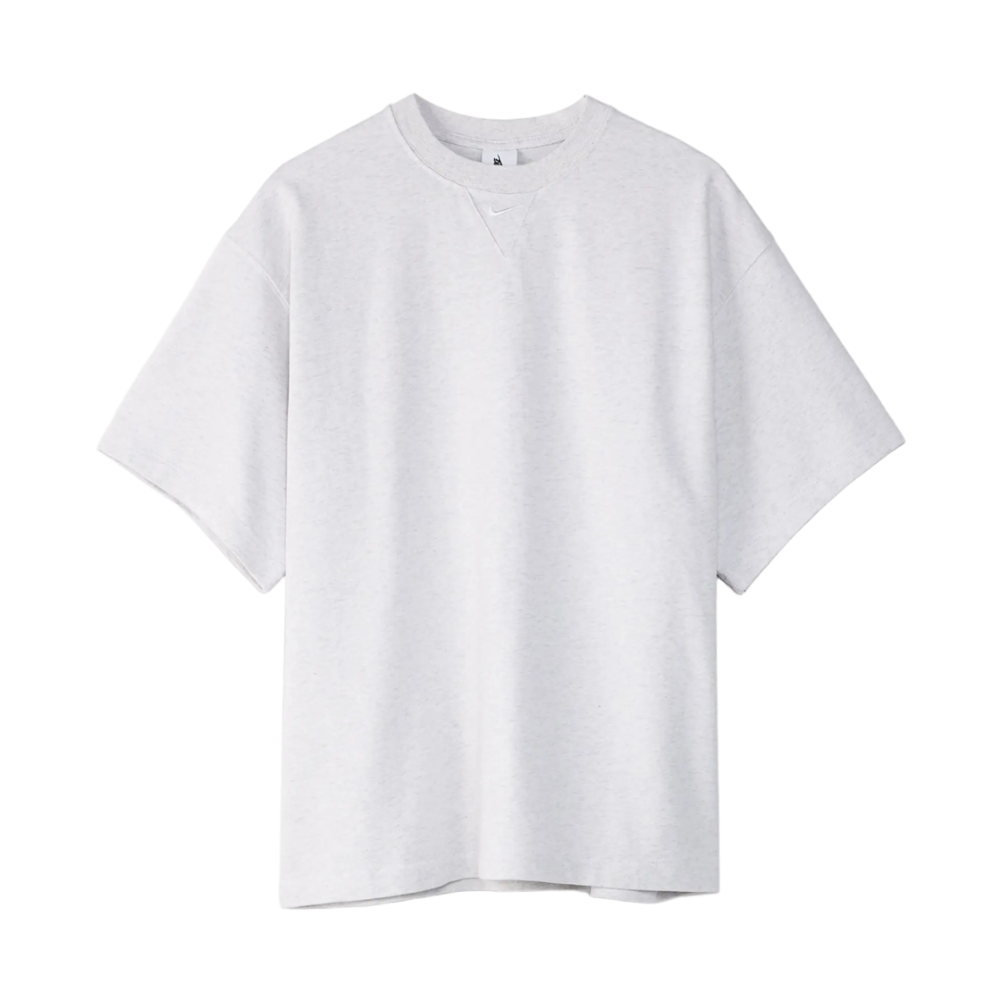 나이키 솔로 스우시 숏슬리브 헤비웨이트 탑 버치 헤더 화이트 - 아시아(Nike Solo Swoosh Short Sleeve Heavyweight Top Birch Heather White - Asia) - 1