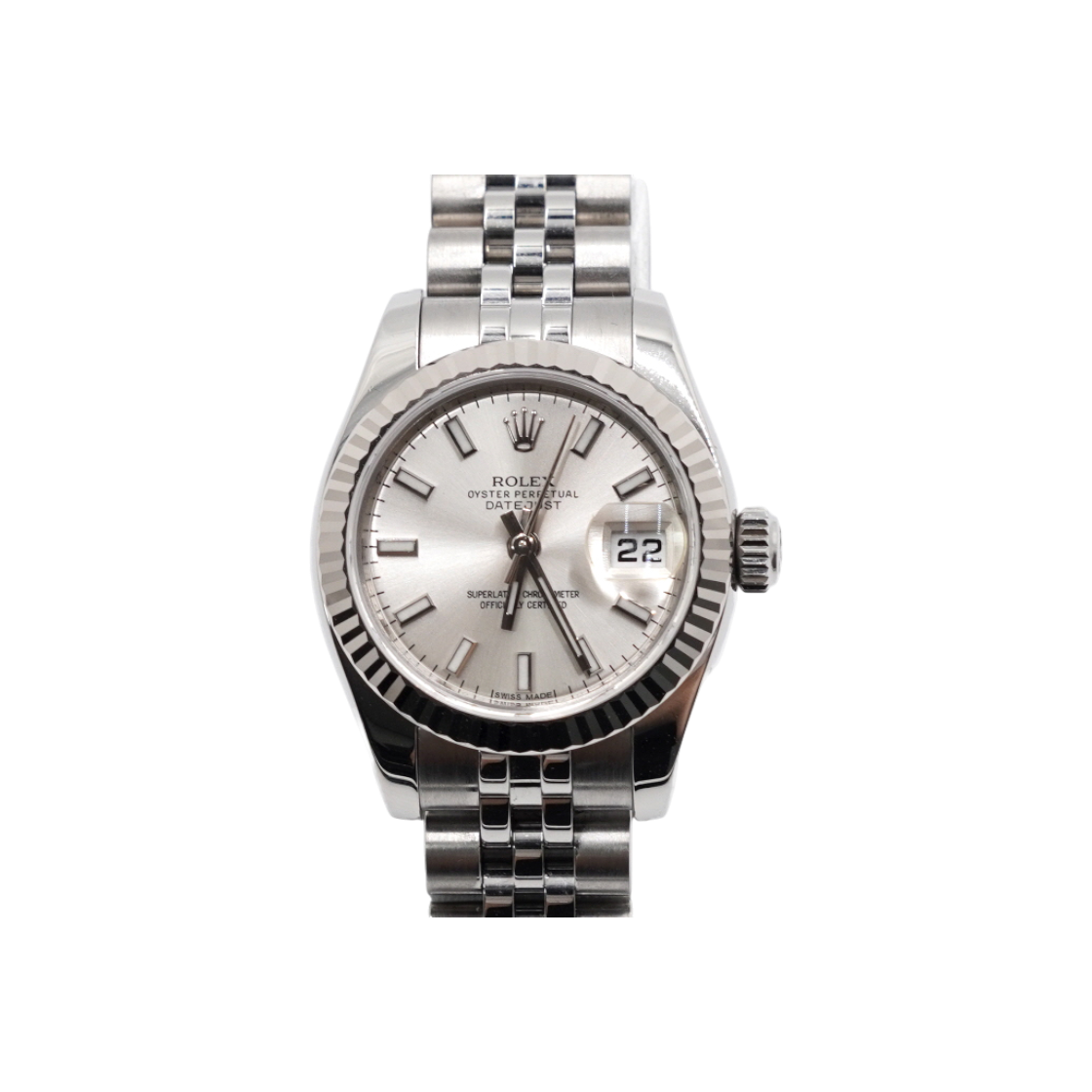 ITPCK8JUKRNQ Rolex Lady Datejust 26mm Silver Dial Steel Watch 179174