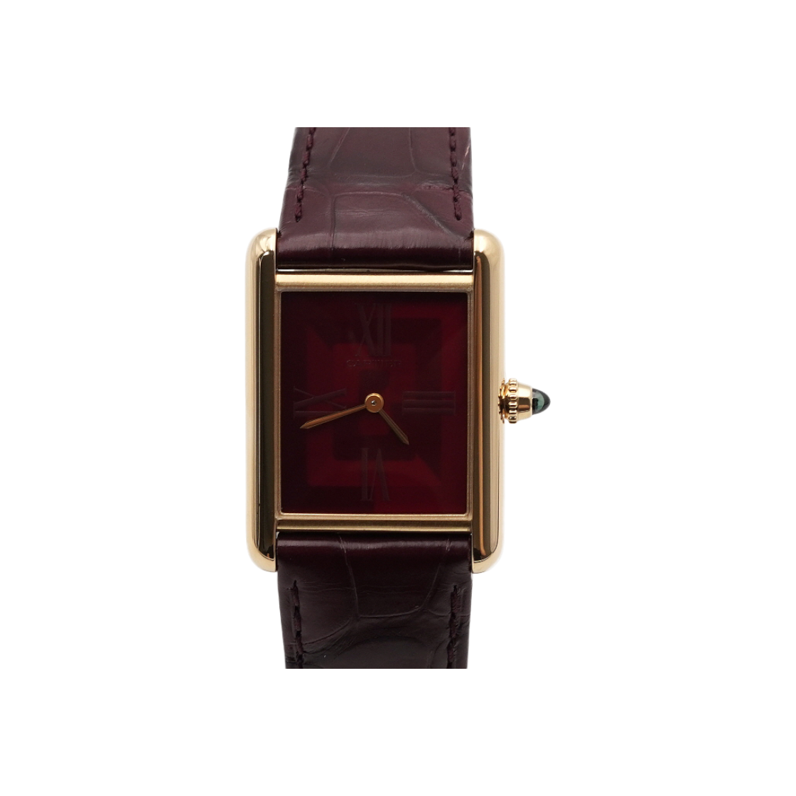 까르띠에 WGTA0093 18K옐로우골드금통 탱크 루이 미디엄 가죽밴드 수동 여성 시계aa54890(Cartier Tank Louis Medium 18K Yellow Gold Watch with Leather Strap)