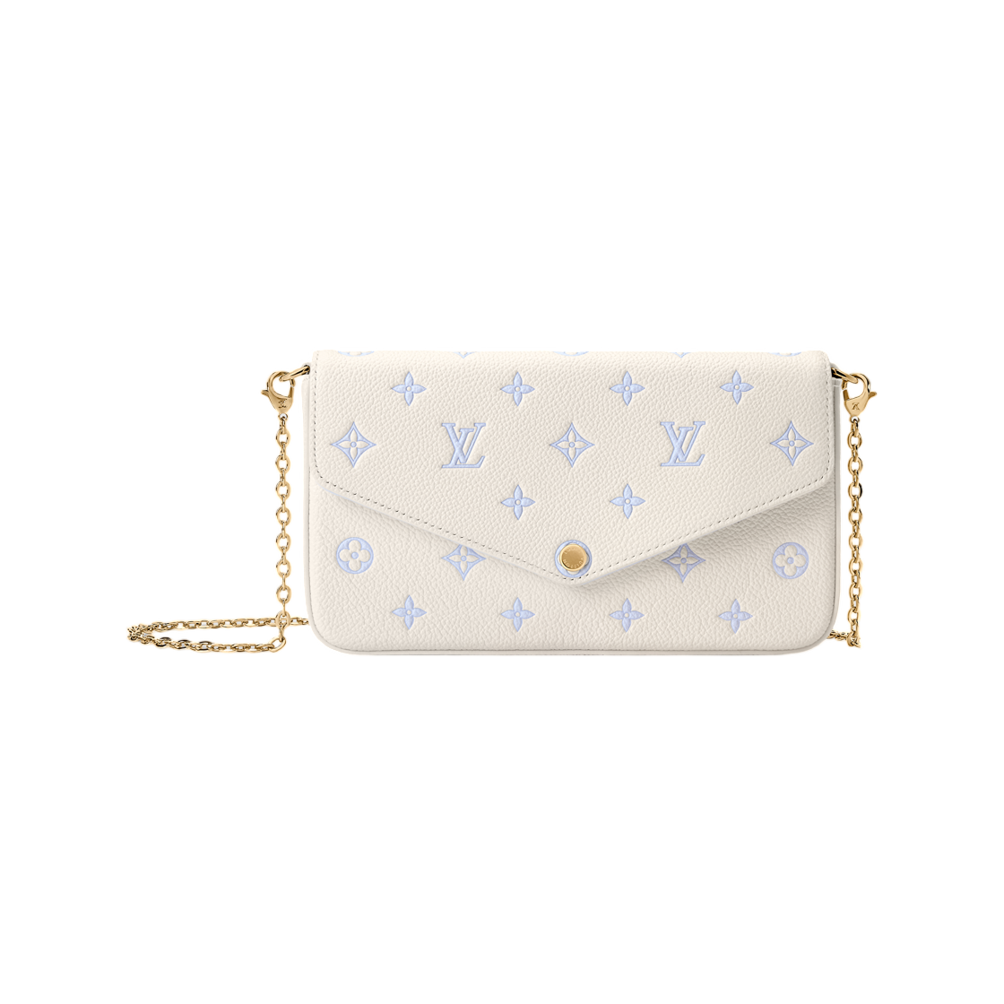 M28127 Louis Vuitton Pochette Felicie Milky White Blue
