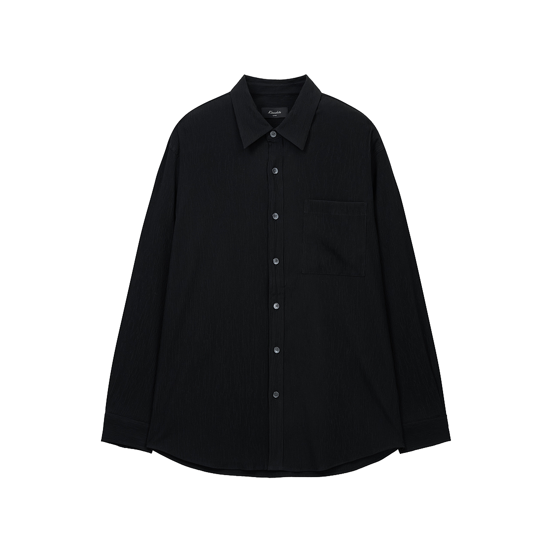 TNSH6E101BK TNGT Kinoshita Seersucker Shirts Black