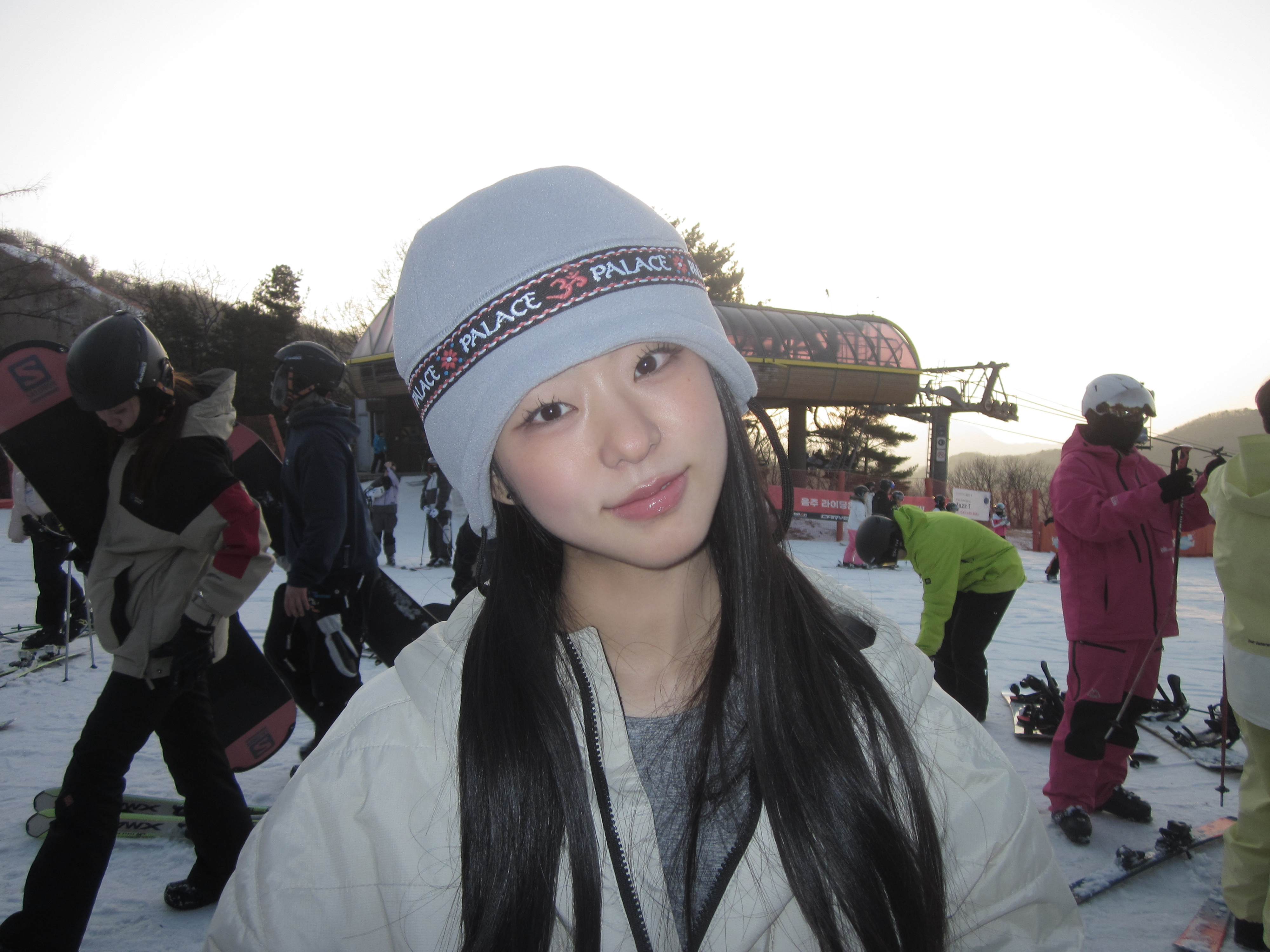 Palace Polartec OM Earflap Beanie Grey - 25FW 착용 스타일 - 1