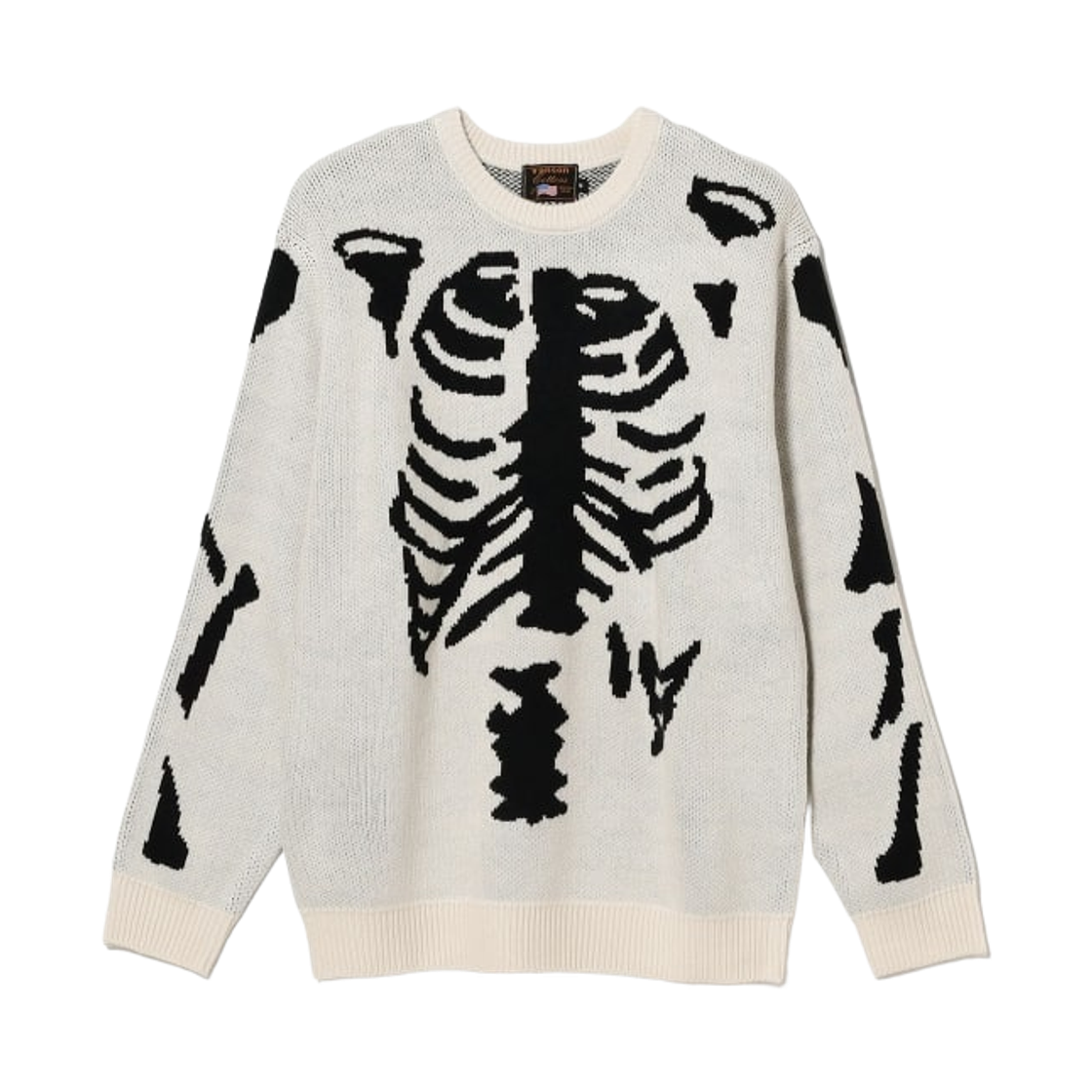 밴슨 x 타페이 x 퓨처 아카이브 빔즈 크루넥 니트 오프 화이트(Vanson x Tappei x Future Archive Beams Crewneck Knit Off White)