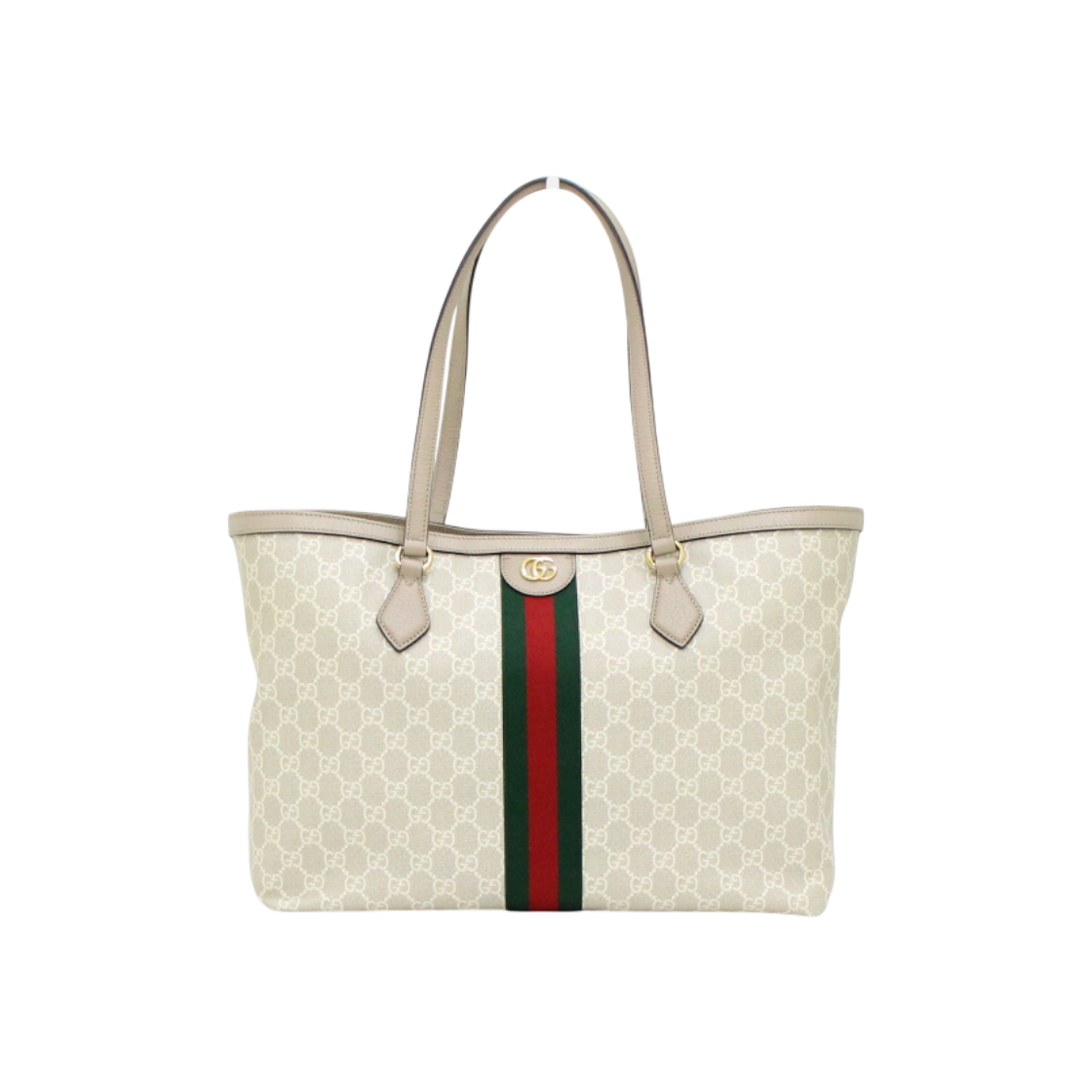 구찌 631685 베이지 레더 에보니 GG 수프림 오피디아 미디움 쇼퍼 숄더백aa60137(Gucci Beige Leather Ebony GG Supreme Ophidia Medium Shopper Shoulder Bag) - 1