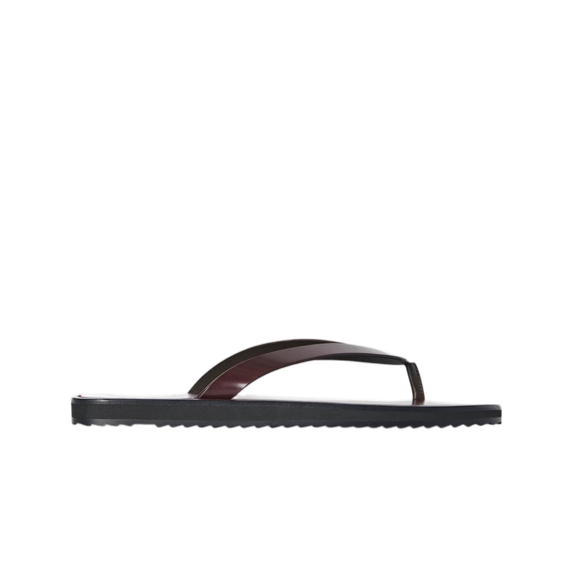 (W) 더 로우 시티 플립 플랍 레더 보르도((W) The Row City Flip Flop in Leather Bordeaux)