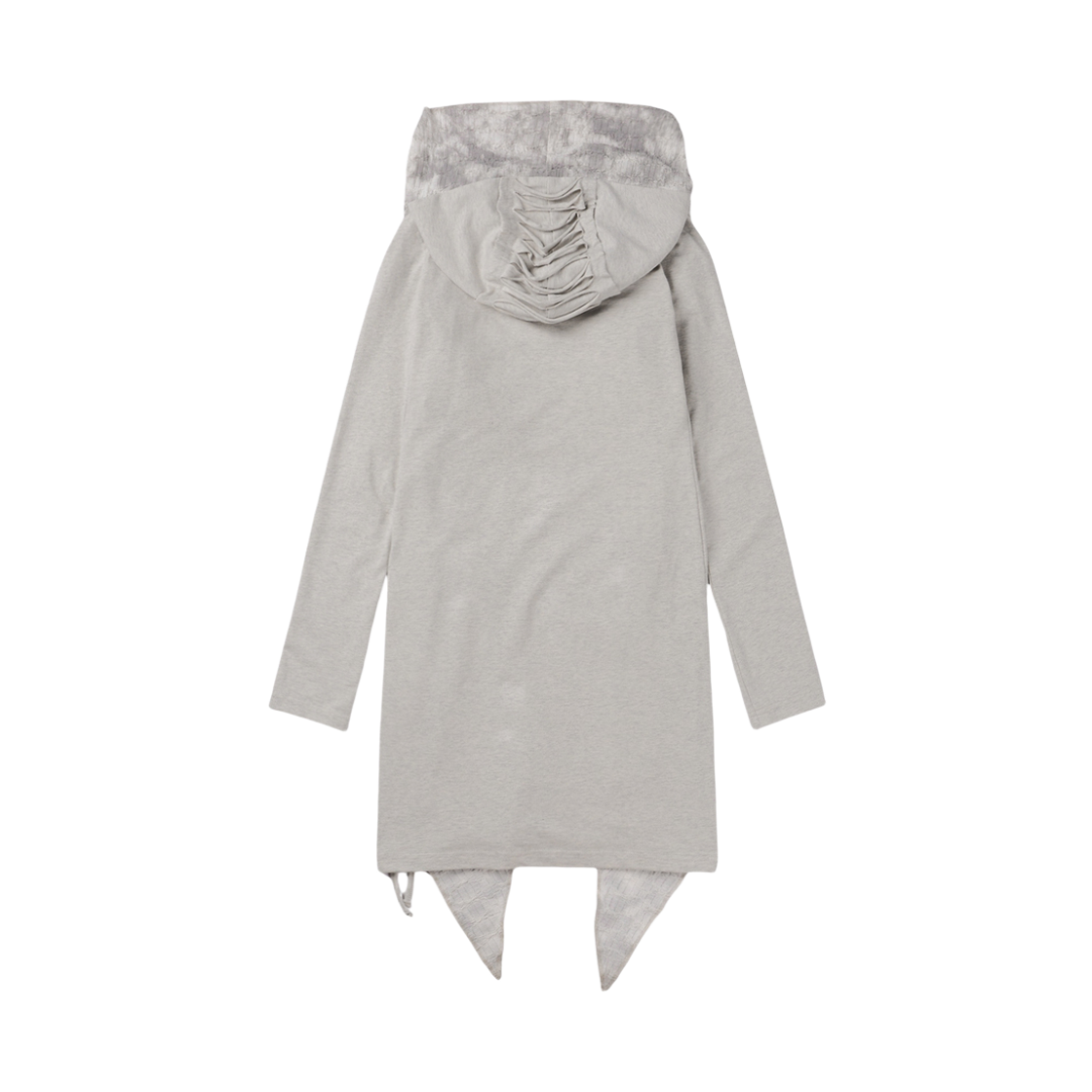 (W) 보니앤키예 디스트레스드 후드 스카프 드레스 오트밀((W) bonienkiye Distressed Hood Scarf Dress Oatmeal) - 2