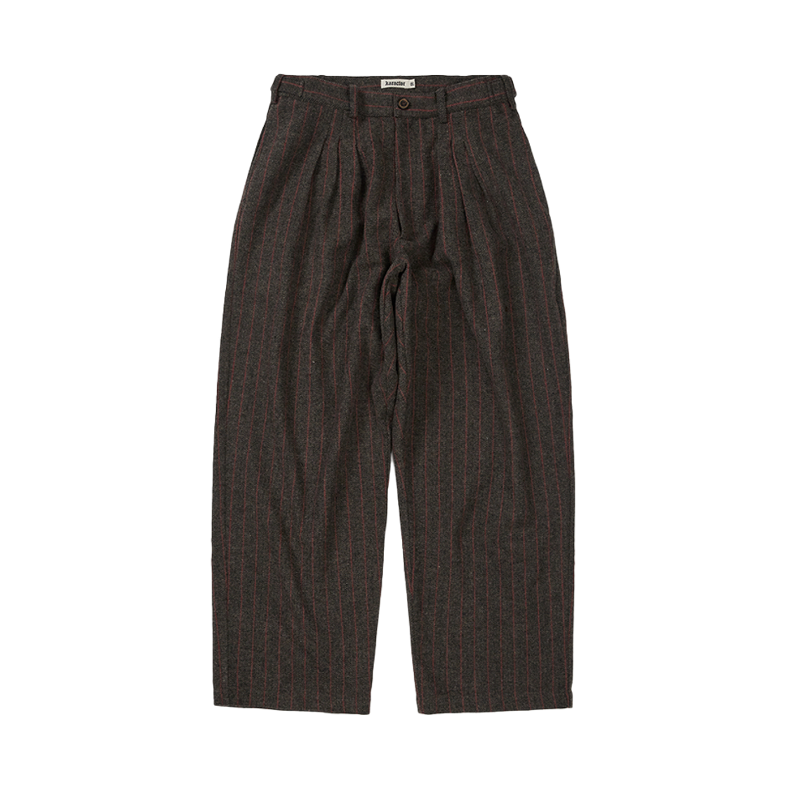 카락터 울 헤링본 플리츠 팬츠 브라운(Karactor Wool Herringbone Pleat Pants Brown)