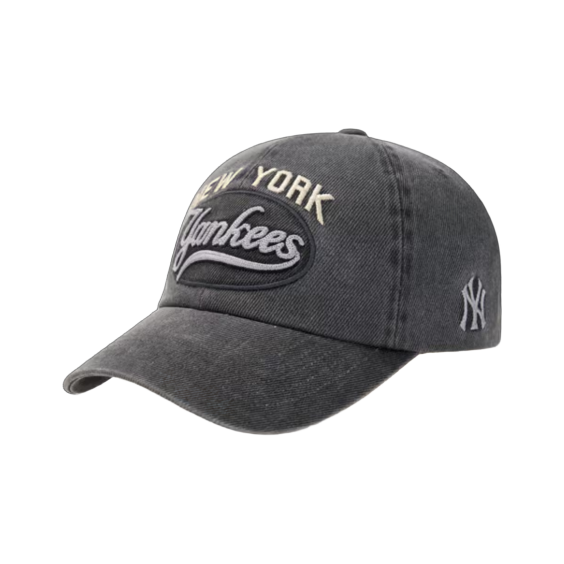 MLB 바시티 빈티지 컬시브 스티치 언스트럭쳐 볼캡 뉴욕양키스 다크 그레이(MLB Varsity Vintage Cursive Stitch Unstructured Ball Cap New York Yankees Dark Gray) - 1