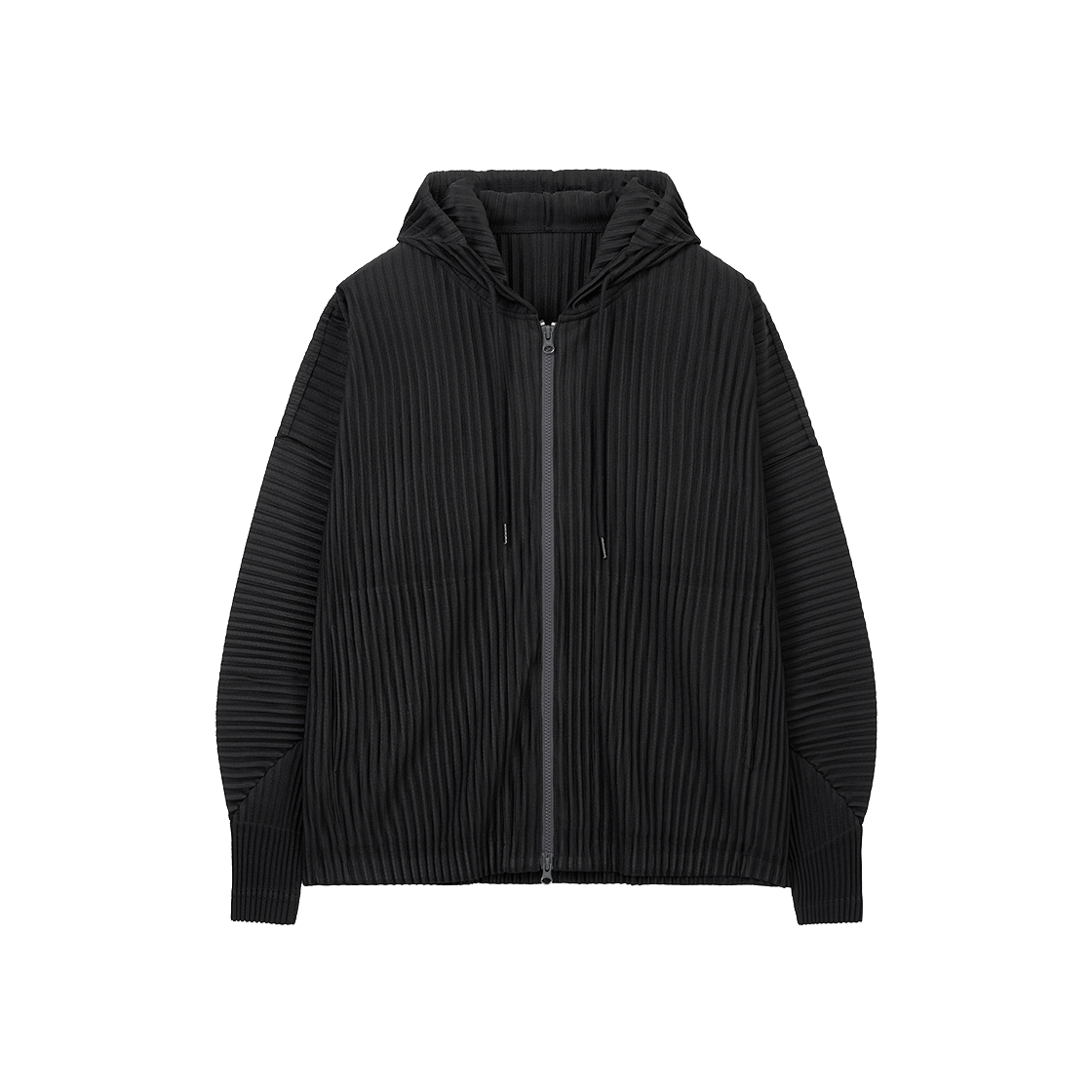 TNJU6E107BK TNGT Yoyogi Pleats Hooded Zip-Up Black