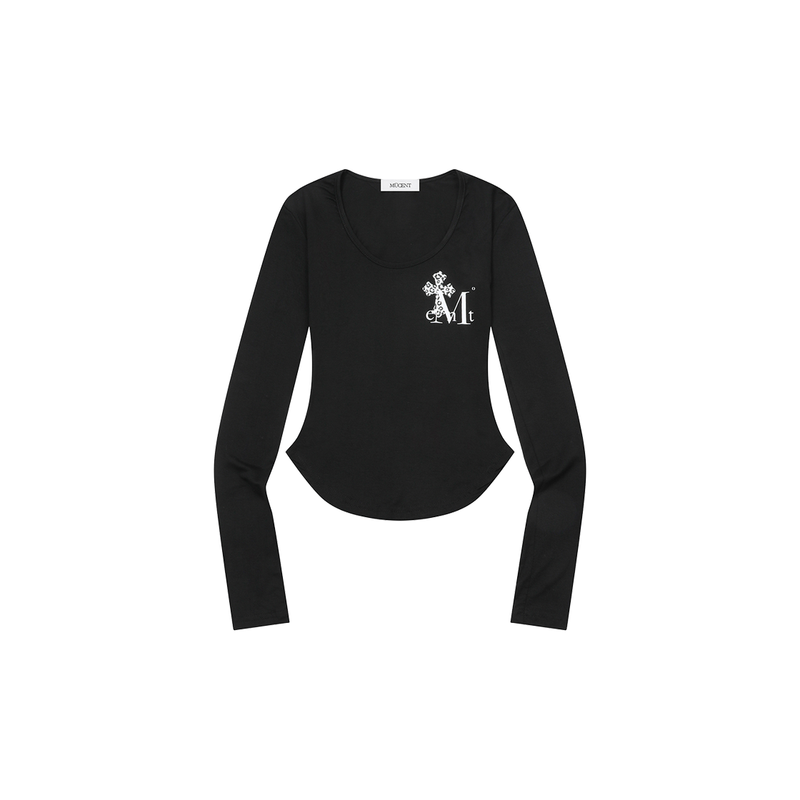 무센트 사하라 호피 십자가 백 로고 유넥 굴림 긴팔 티 (2컬러) 블랙 - 호피 화이트(MUCENT Sahara Leopard Cross Back Logo U-Neck T (2Color) Black - Leopard White) - 2