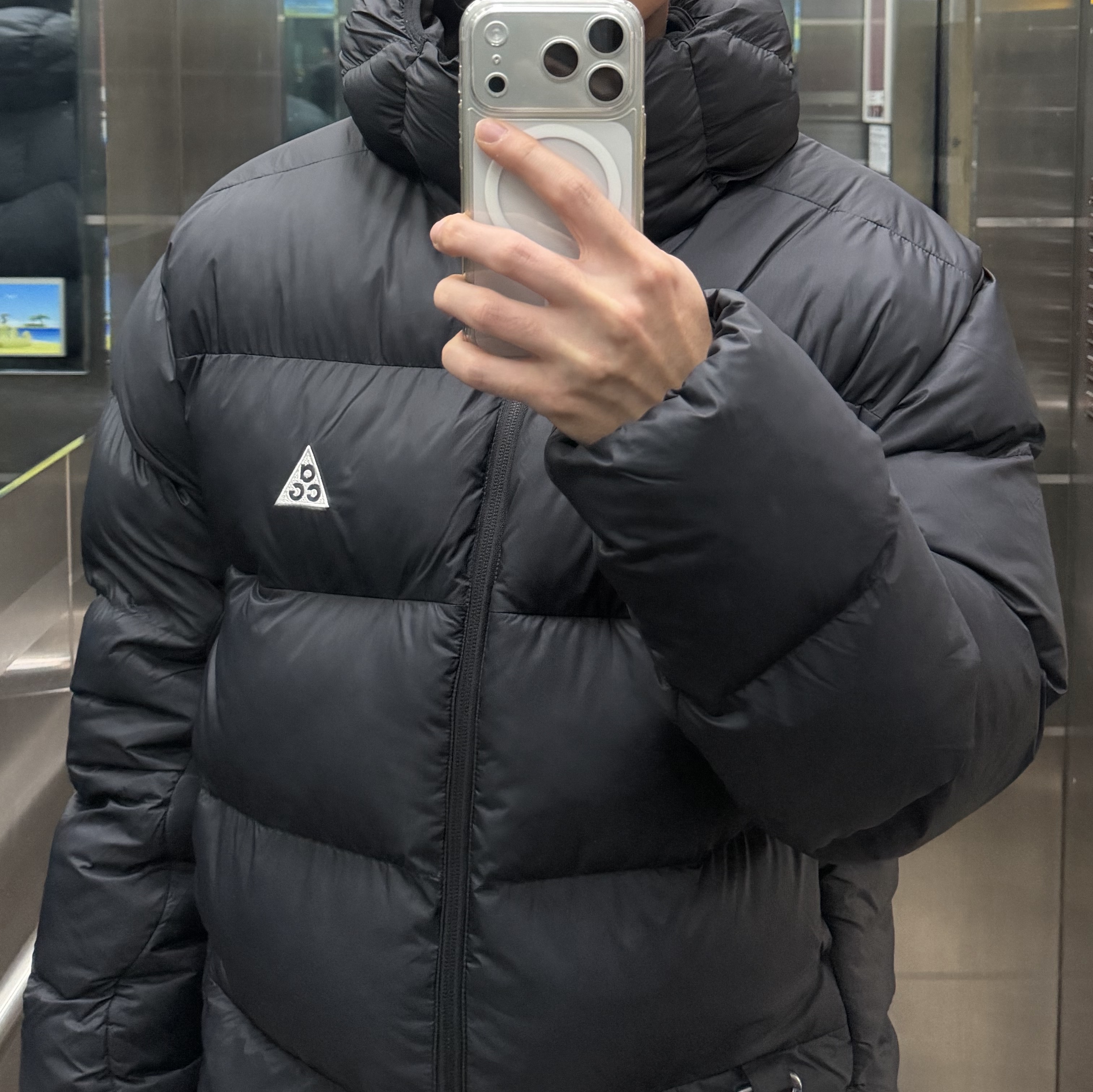 Nike ACG Therma-Fit ADV Lunar Lake Loose Hooded Jacket Black Summit White - Asia 착용 스타일 - 1