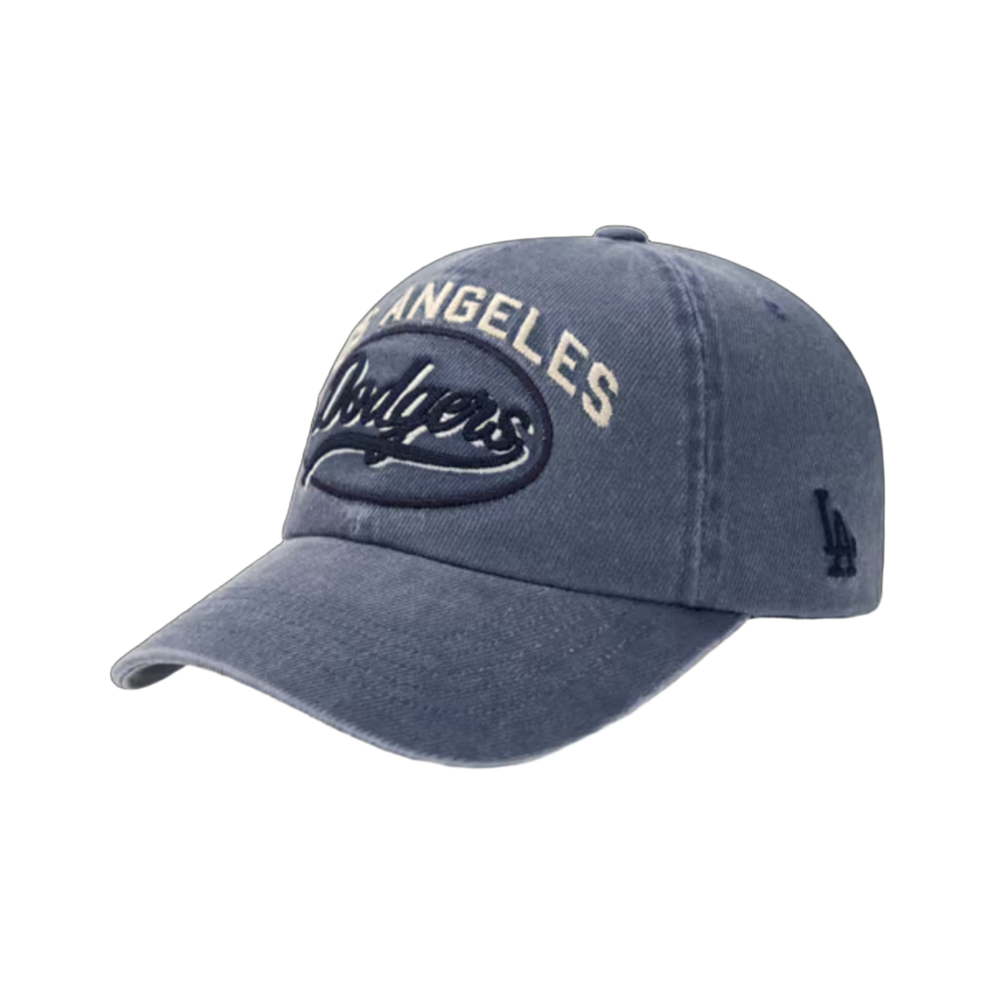 3ACPV165N-07INS MLB Varsity Vintage Cursive Stitch Unstructured Ball Cap Los Angeles Dodgers Navy