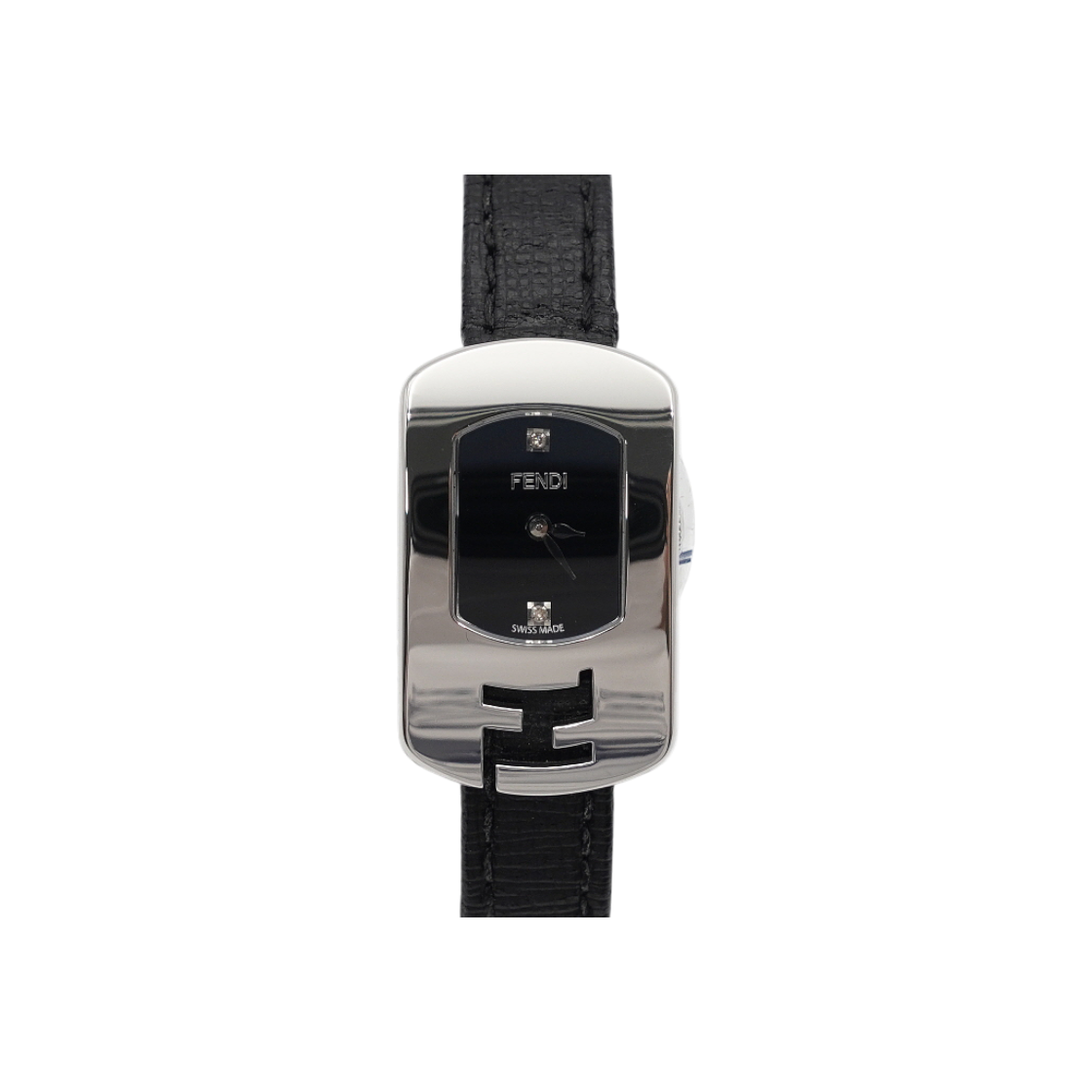 ITNE79G8PI3I Fendi 30000L 2P Diamond Steel Leather Band Quartz Women's Watch AA54834