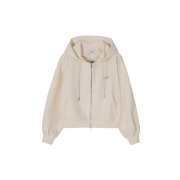 (W) SONGZIO Portrait Embroidered Puff Zip Up Cream