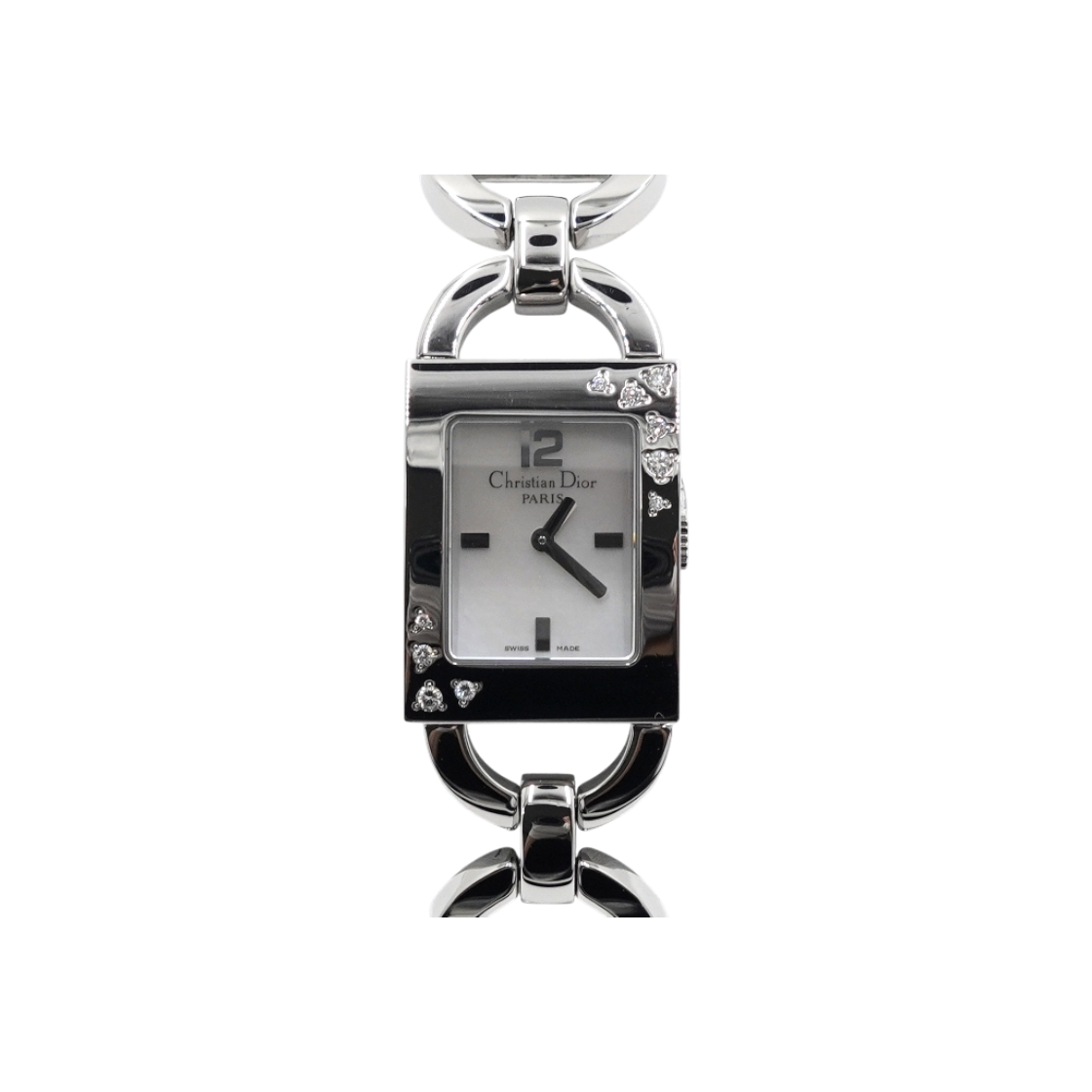ITI29QECGKQG Dior D78-1091 10P Diamond Mother of Pearl Dial 19mm Quartz Steel Women's Watch