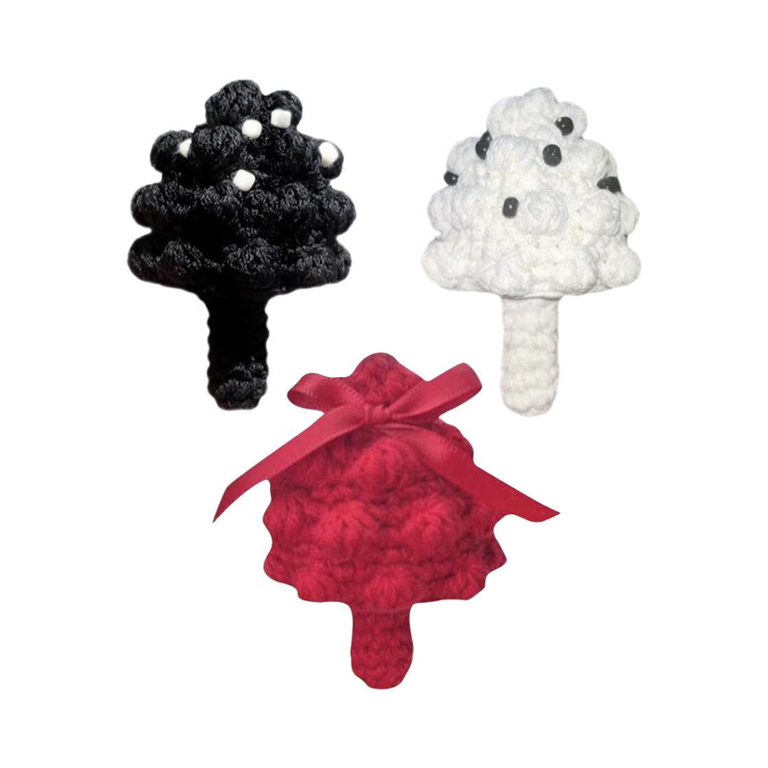 Crochet Mushroom Keyring Cherry Driver Crochet Mushroom Keyring