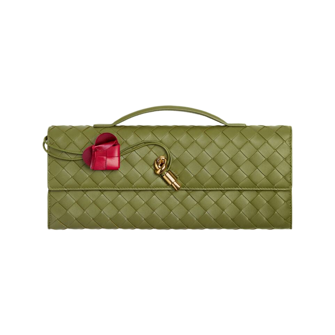 861805V4SCR2771 Bottega Veneta Andiamo Clutch Matcha Lipstick
