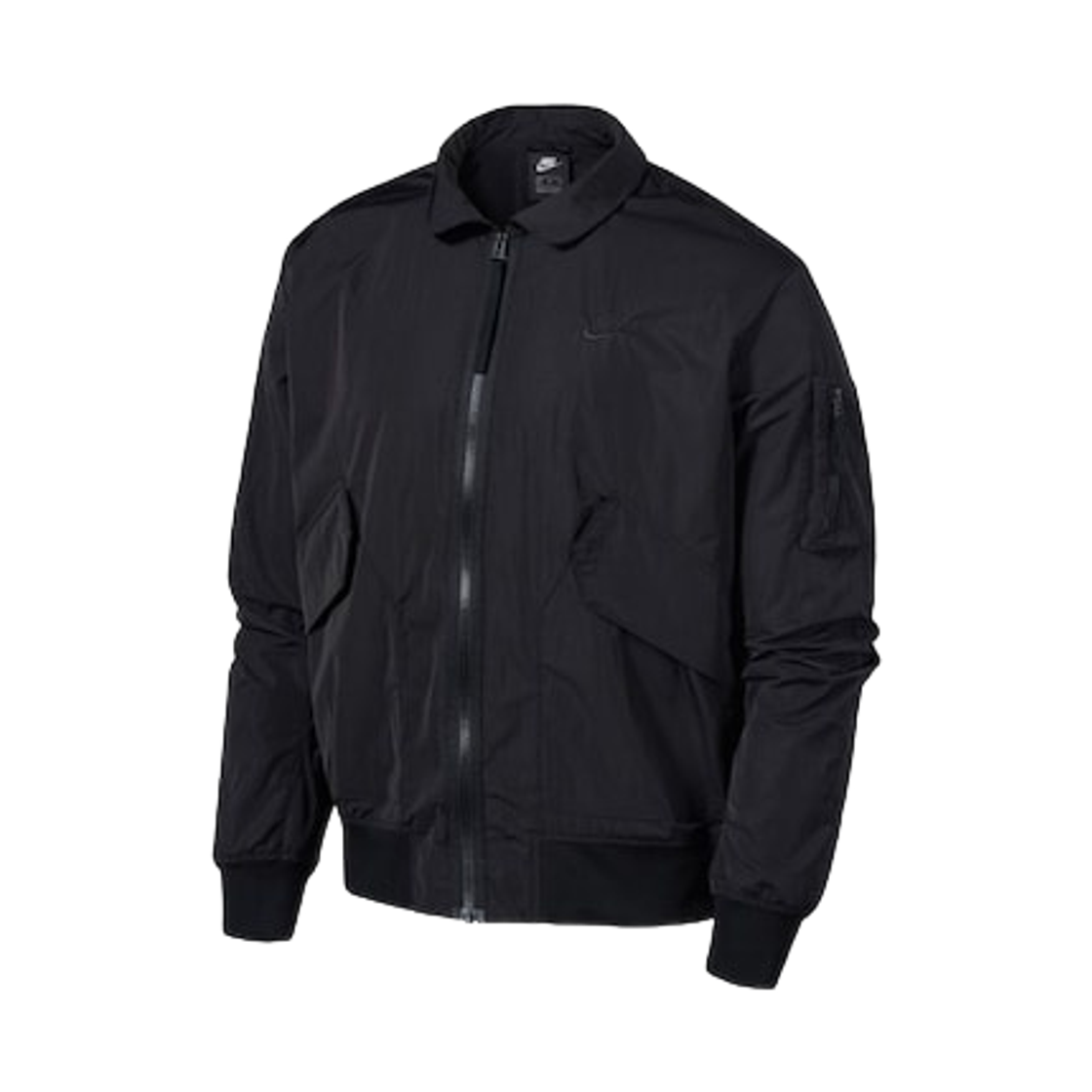 CZ9895-010 Nike NSW Woven lapel Solid Bomber Jacket Black - Asia