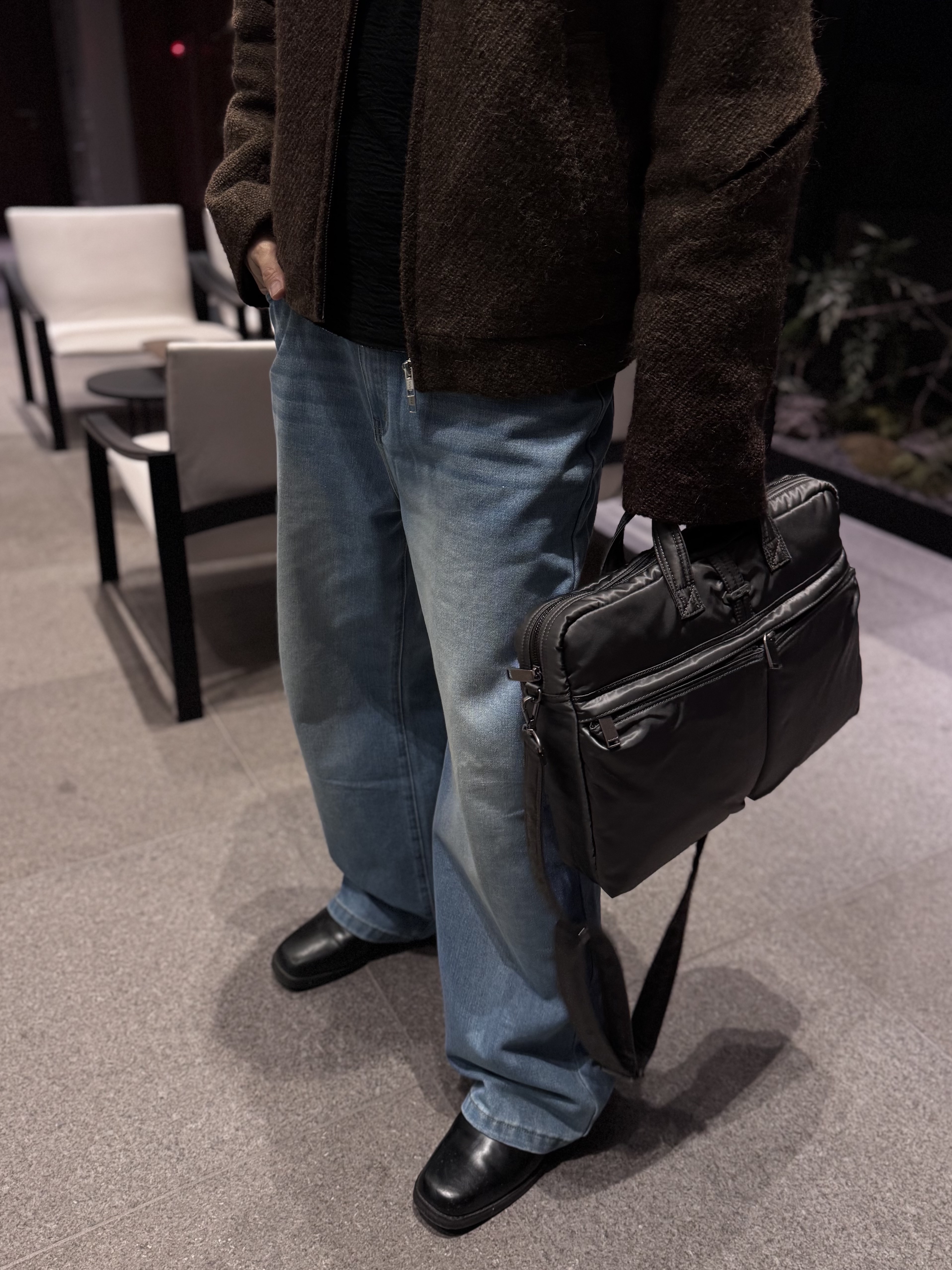 Farfromwhat Far Wool Arm Cutline Jacket 착용 스타일 - 2