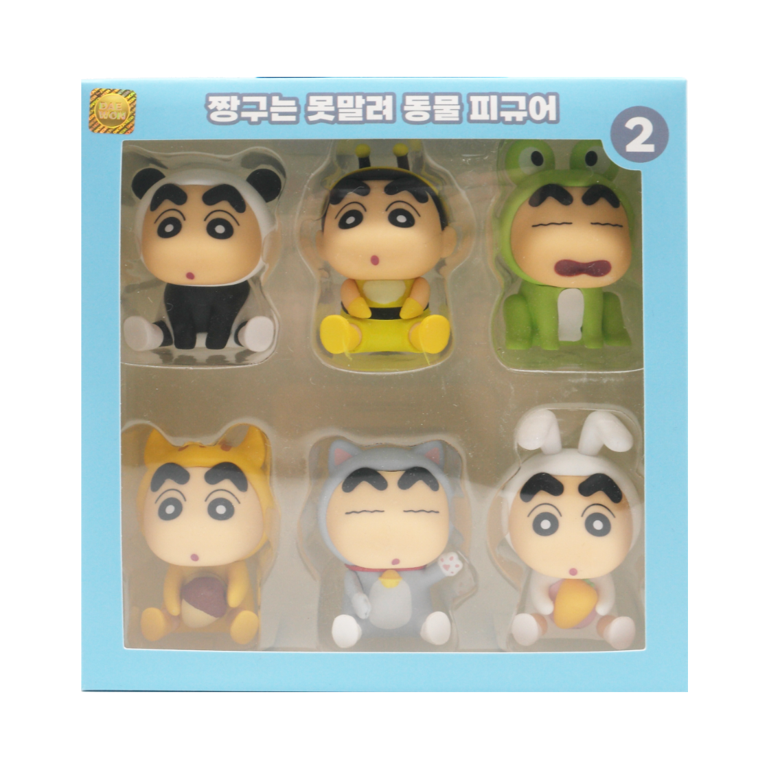 애니모어 동물피규어 6종세트(Animore Crayon Shin Chan Zzanggu Animal Mask Figure 6P Set) - 1