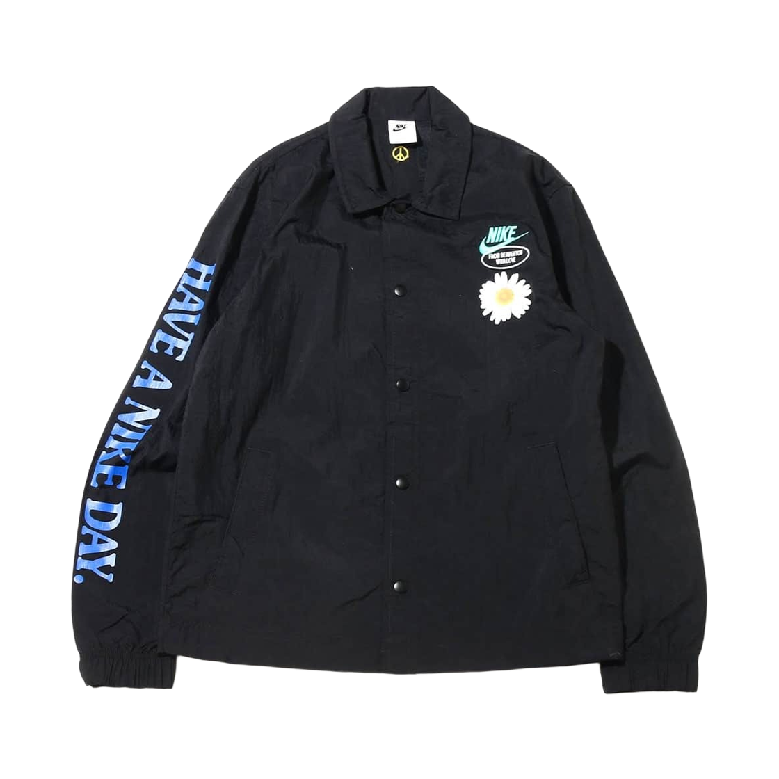 DM5056-010 NIke NSW Unlined Coach Jacket Black Washed Teal - Asia