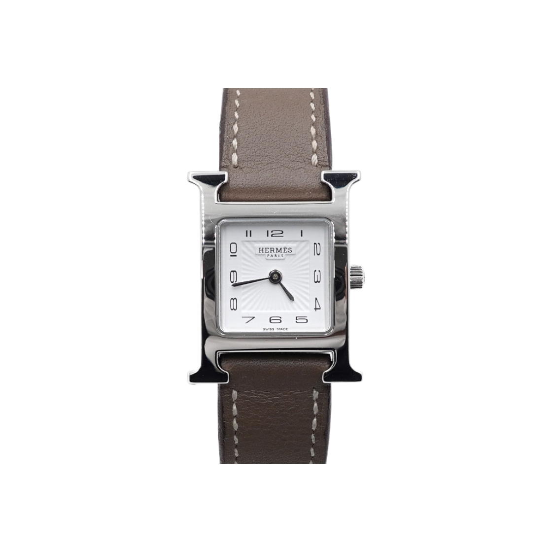 ITEL7O89S9JE Hermes HH1.210 HOUR PM Silver Leather Band Women's Watch