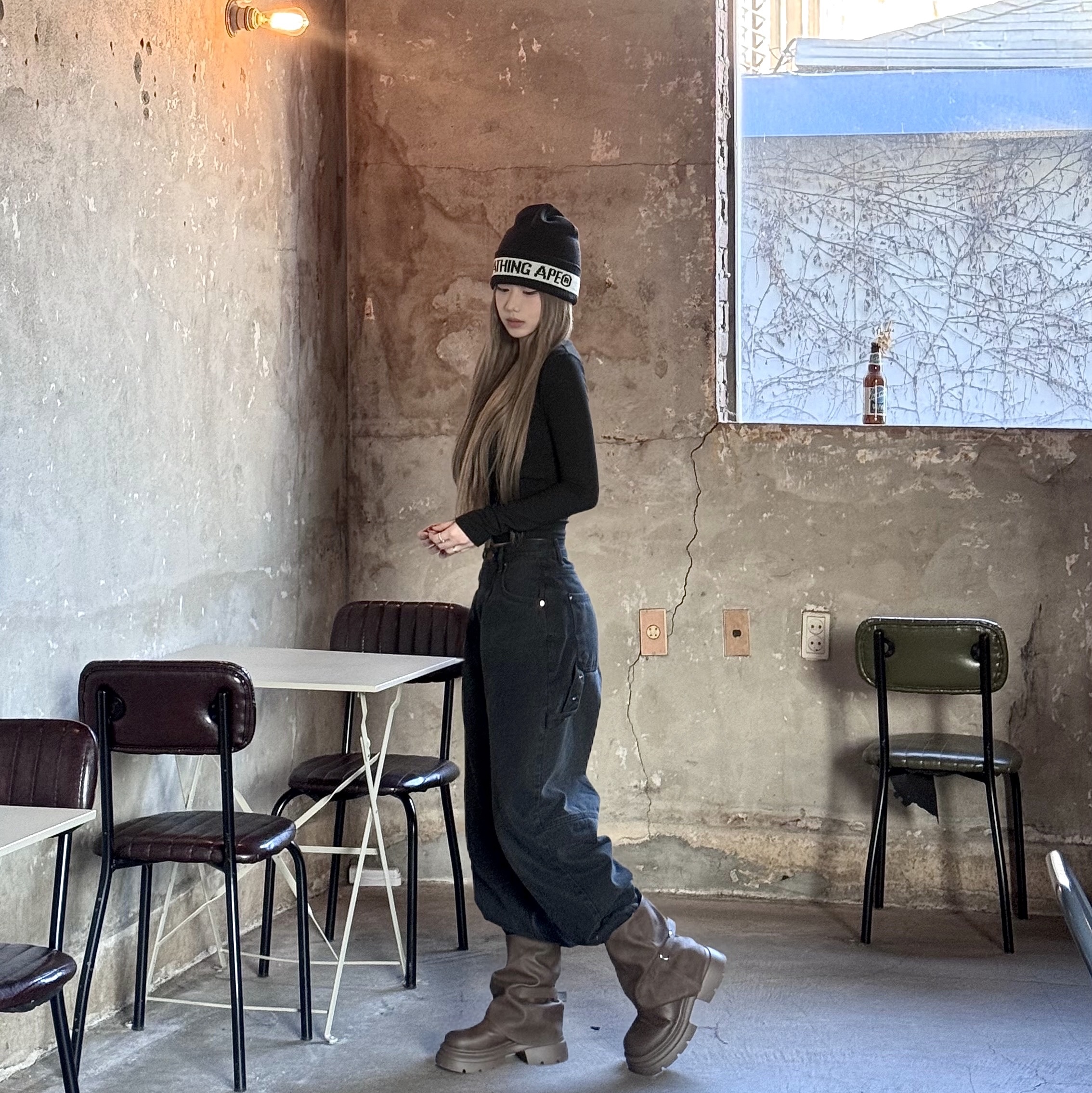 BAPE Knit Cap Black, Gucci Interlocking Ring 925 Sterling Silver 착용 스타일 - 3
