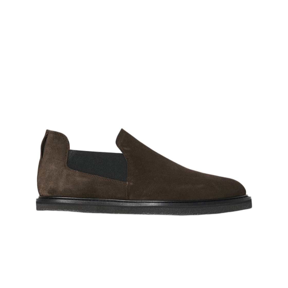 F2130L805PPE The Row Parker Slip On Shoe in Suede Pepper