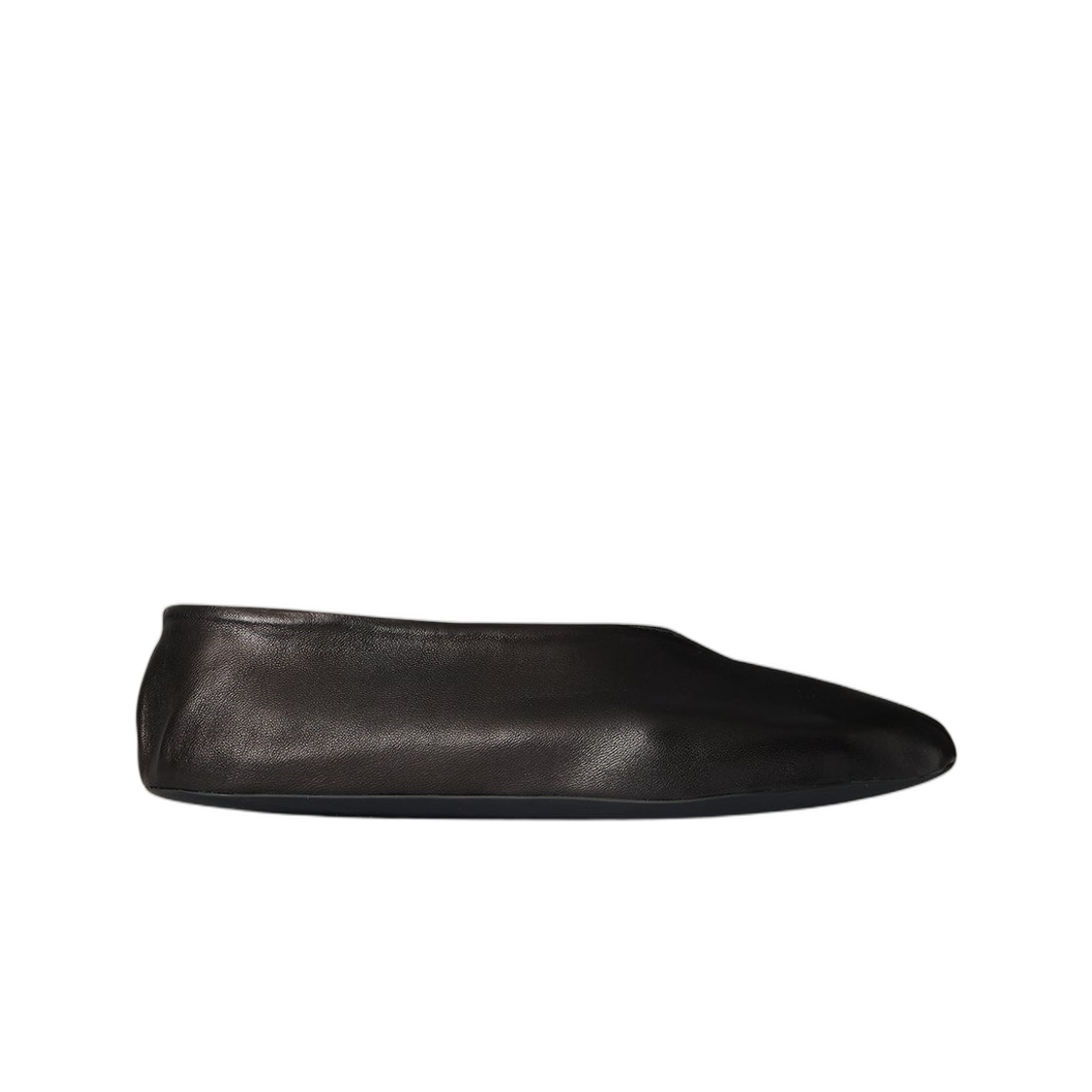 F1638N66SH02BLK (W) The Row Stella Slipper in Leather and Shearling Black