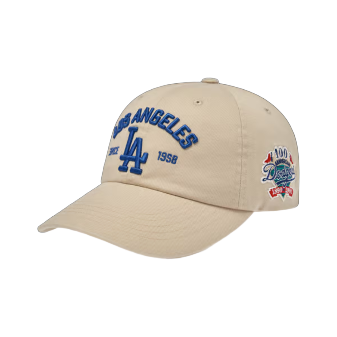 3ACPB105N-07BGS MLB Cooperstown Patch Unstructured Ball Cap Los Angeles Dodgers Beige