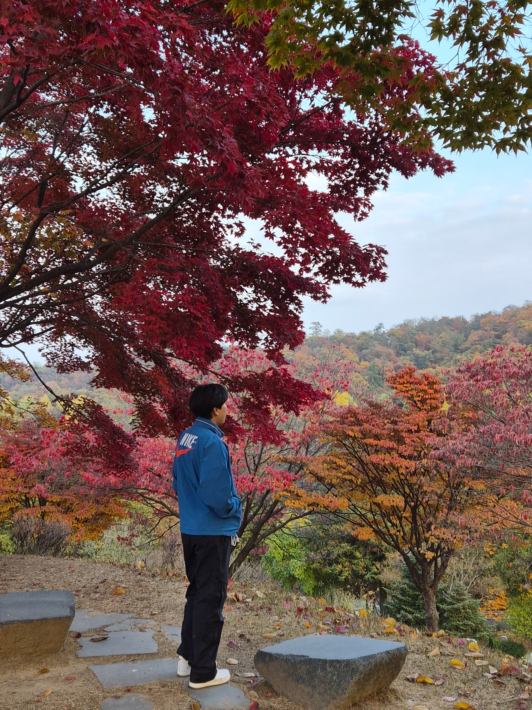 Nike NSW Trend Woven Jacket Dark Marina Blue - Asia, Nike x Drake Nocta 8K Peaks Track Pants Black (FZ3480-010) 착용 스타일