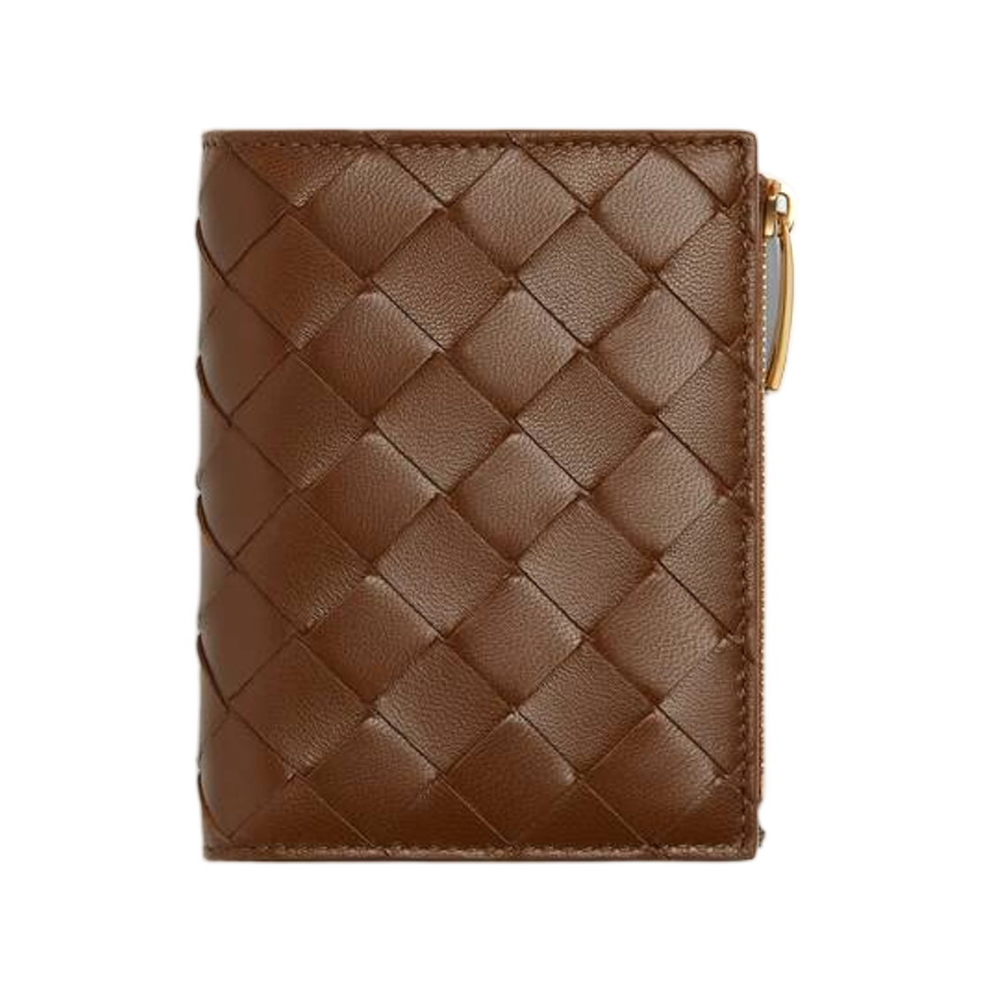 보테가 베네타 인트레치아토 스몰 바이폴드 월렛 노치올라 다크 바롤로(Bottega Veneta Intrecciato Small Bi-Fold Wallet Nocciola Dark Barolo) - 1