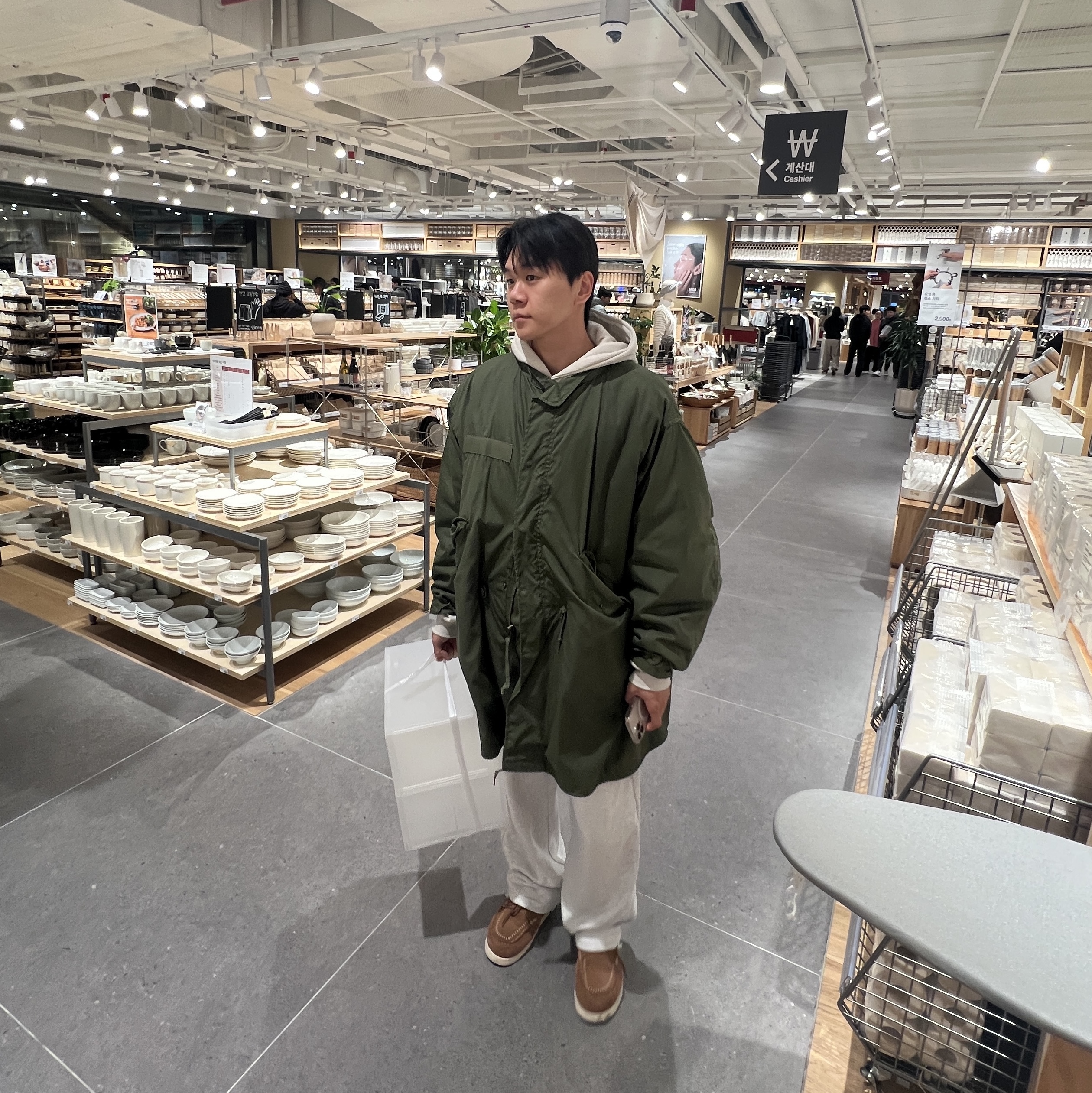 YMCL KY US M-65 Field Parka Olive 착용 스타일