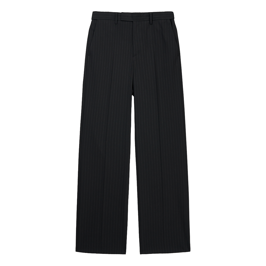 티엔지티 핀 스트라이프 와이드 스트레이트 핏 팬츠 블랙(TNGT Pin Stripe Wide Straight Fit Pants Black)