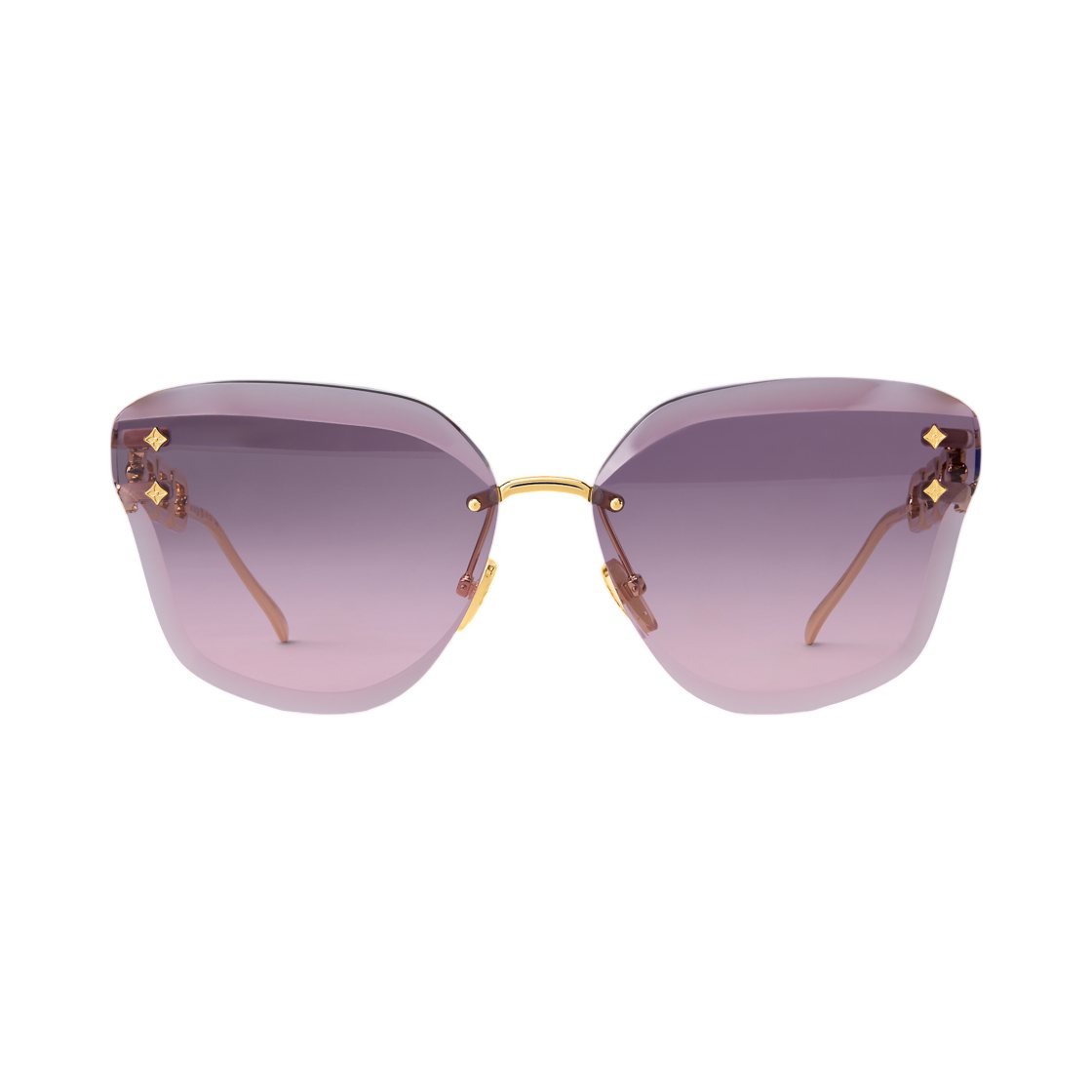(W) 루이비통 LV 주얼 캣 아이 선글라스 그라디언트 핑크 퍼플 골드((W) Louis Vuitton LV Jewel Cat Eye Sunglasses Gradient Pink Purple Gold) - 1