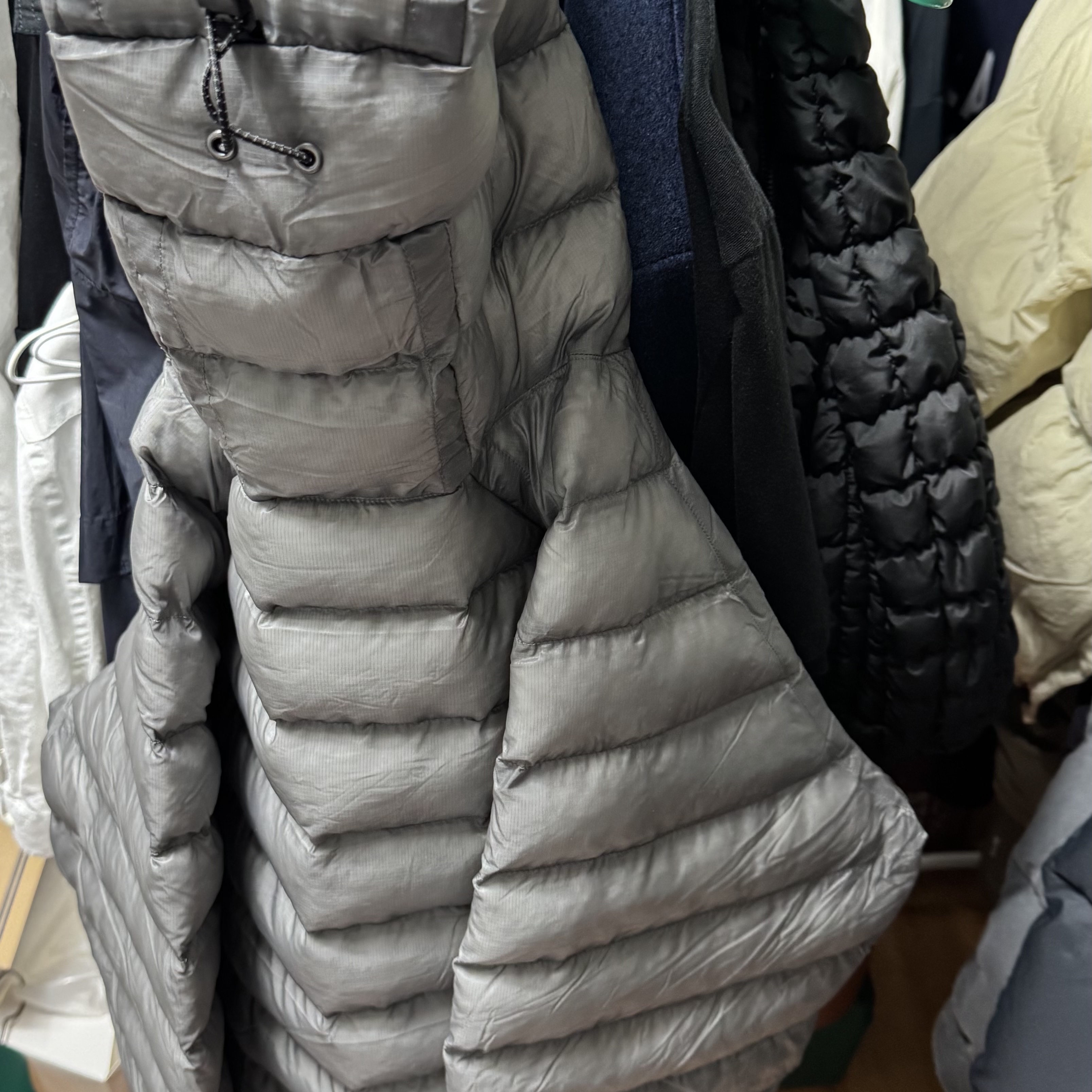 Suare women light seashell padded jumper gray 착용 스타일