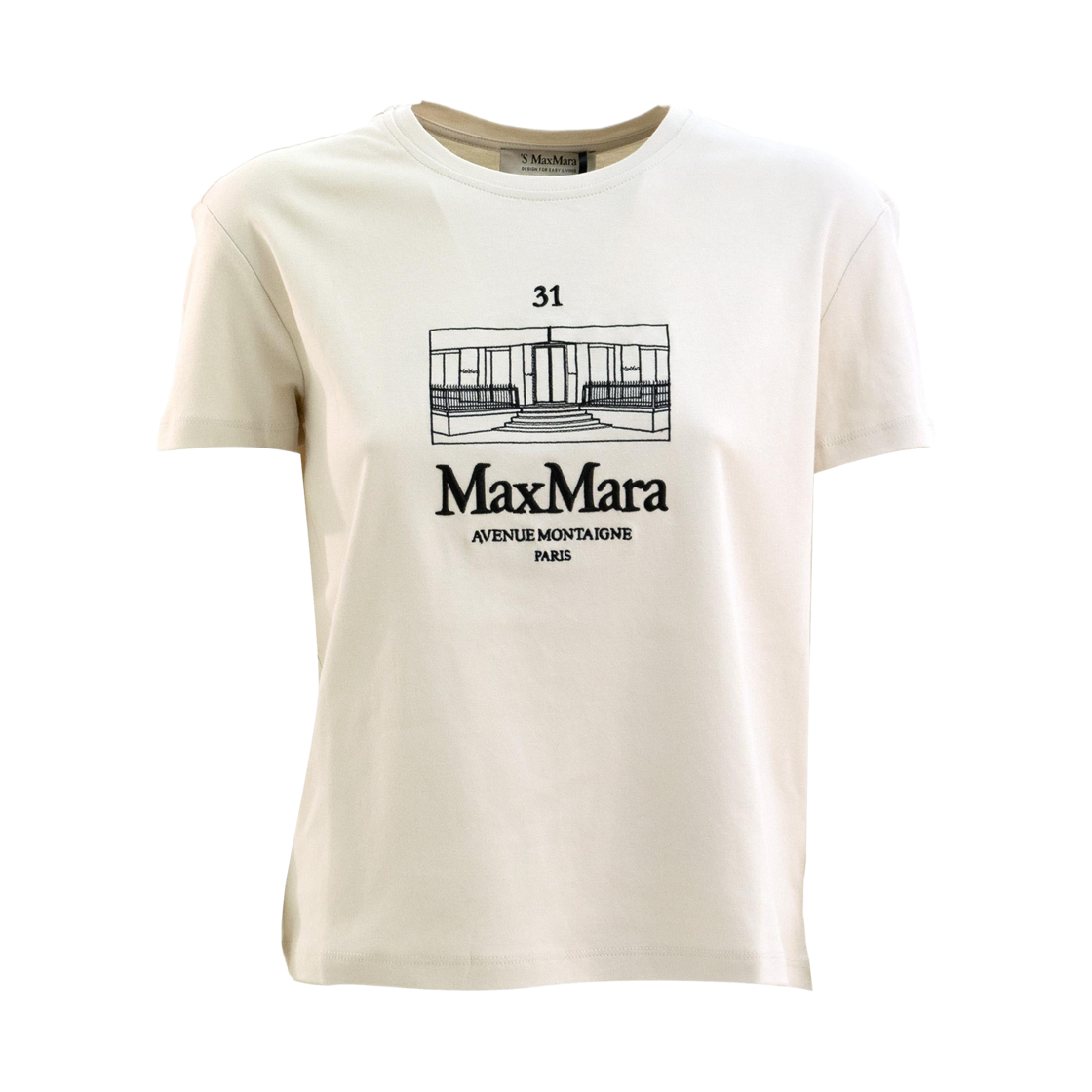 (W) S 막스마라 벨라 코튼 티셔츠 내츄럴((W) S Max Mara Bella Cotton T-Shirt Natural)