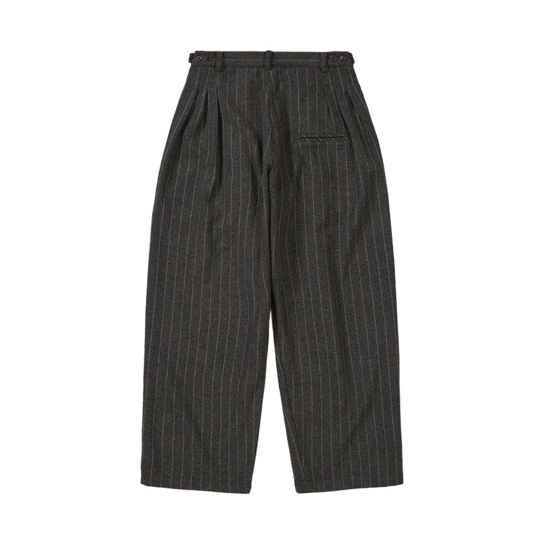 카락터 울 헤링본 플리츠 팬츠 챠콜(Karactor Wool Herringbone Pleat Pants Charcoal) - 2