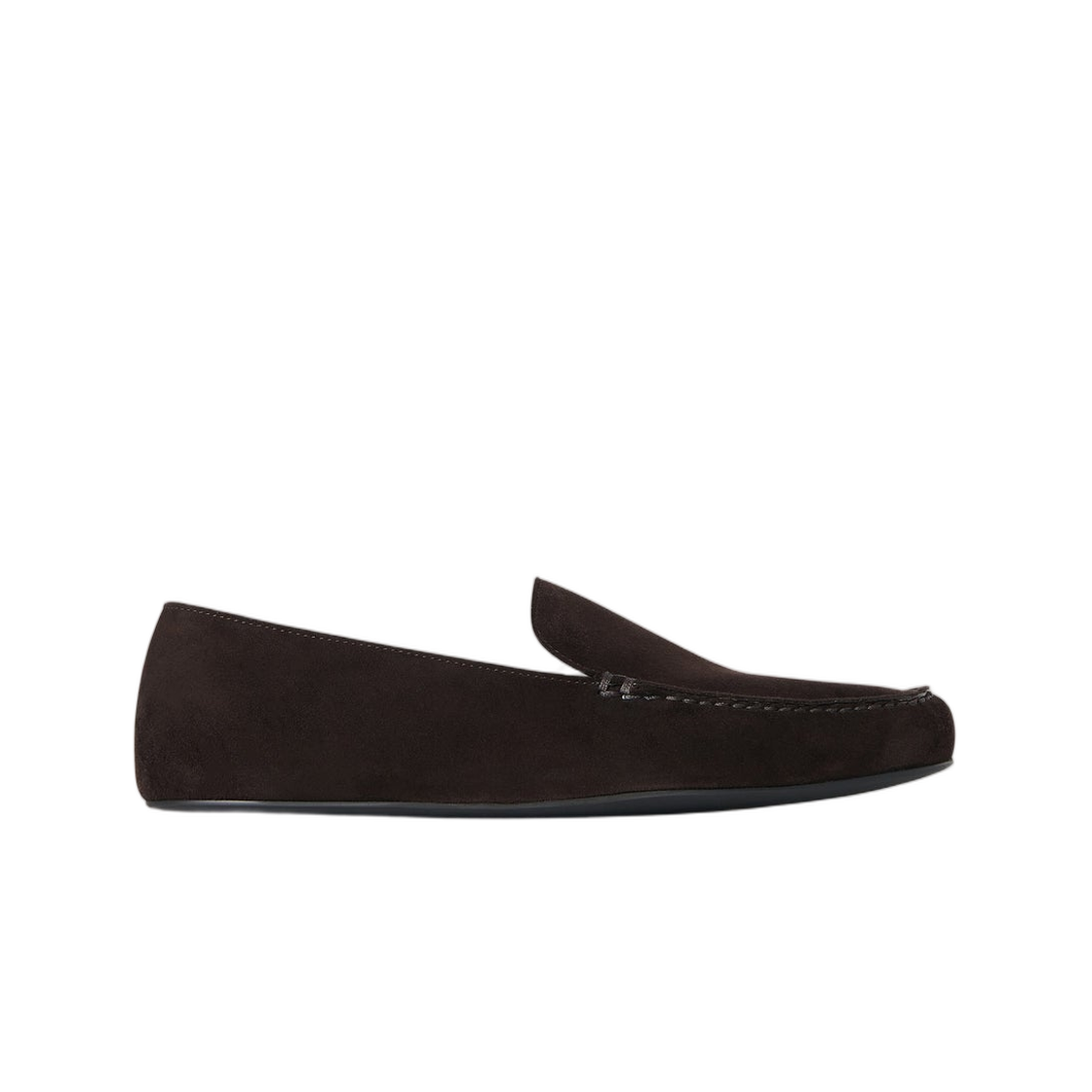 (W) 더 로우 레오 슬리퍼 스웨이드 래커 브라운((W) The Row Leo Slipper in Suede Lacquer Brown)