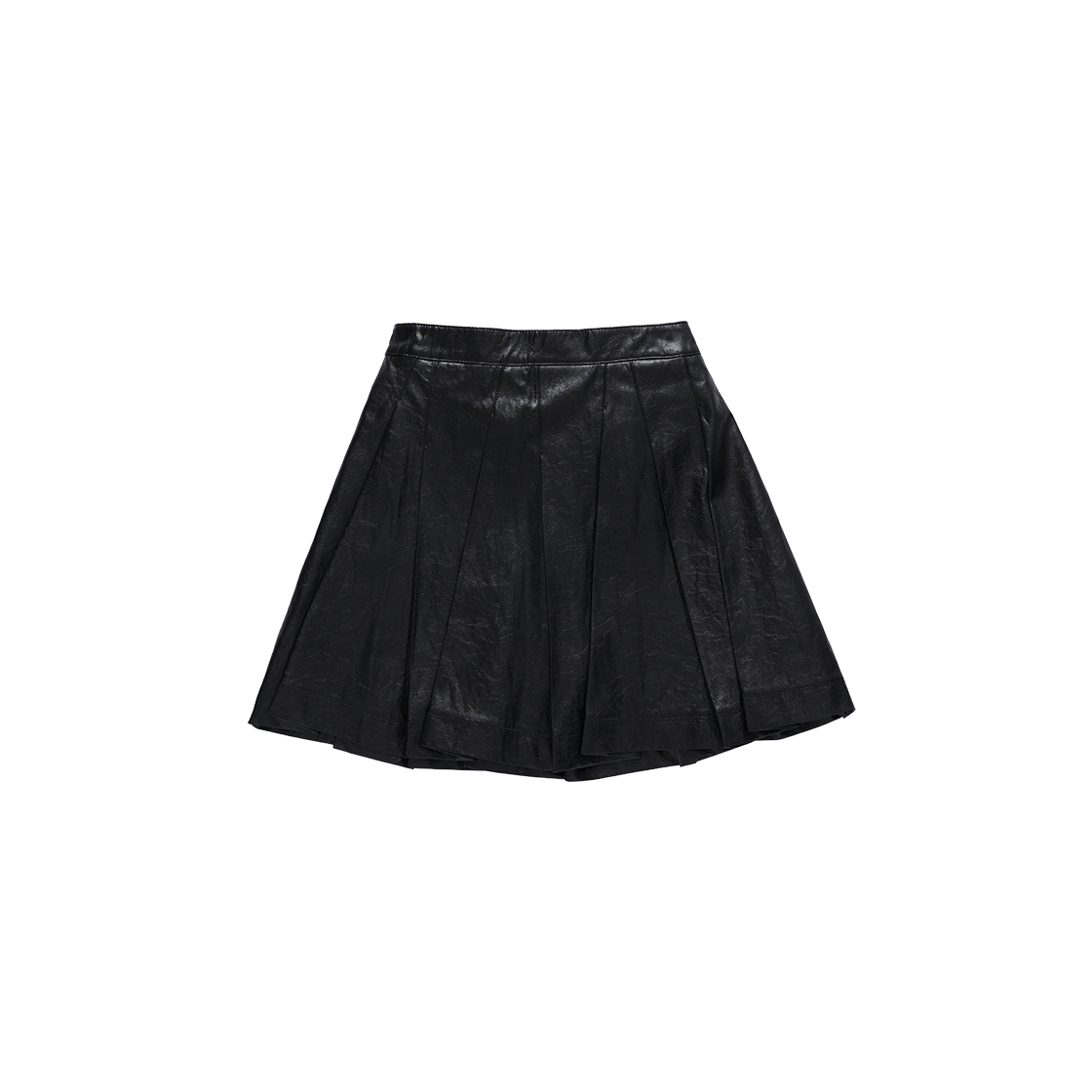 WH5SK505BK (W) SONGZIO Bias Drape Leather Skirt Black