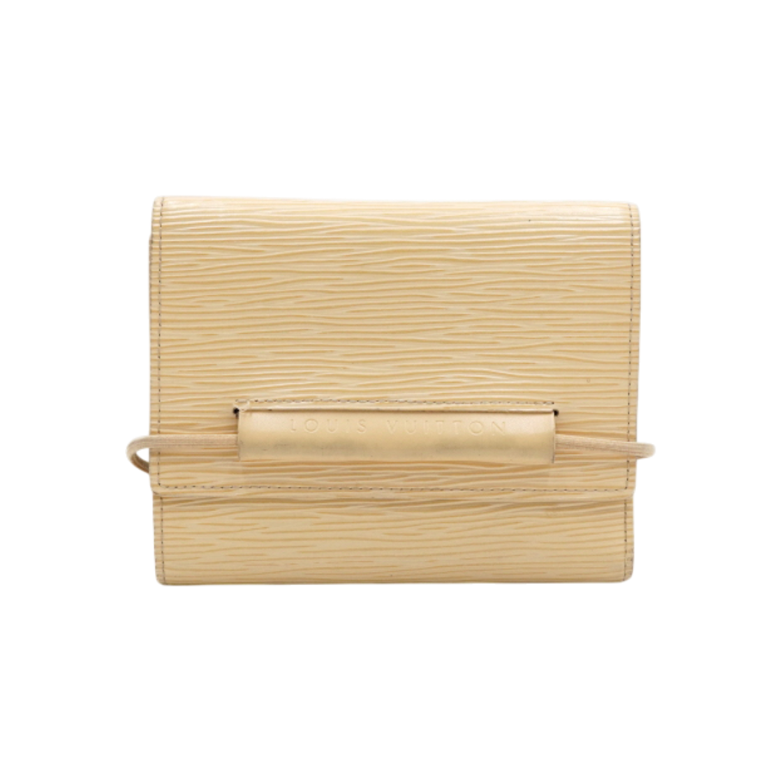 IT9DCVU5MSRQ Louis Vuitton M6366A Vanilla Epi Elastic Three-Fold Wallet