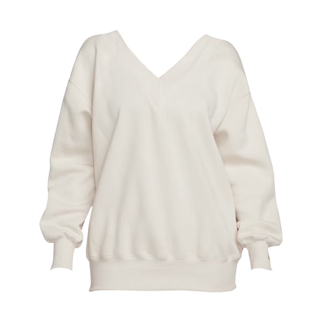 FB8318-104 (W) Nike NSW Phoenix Fleece Oversized V-Neck Sweatshirt Light Orewood Brown Sail - Asia